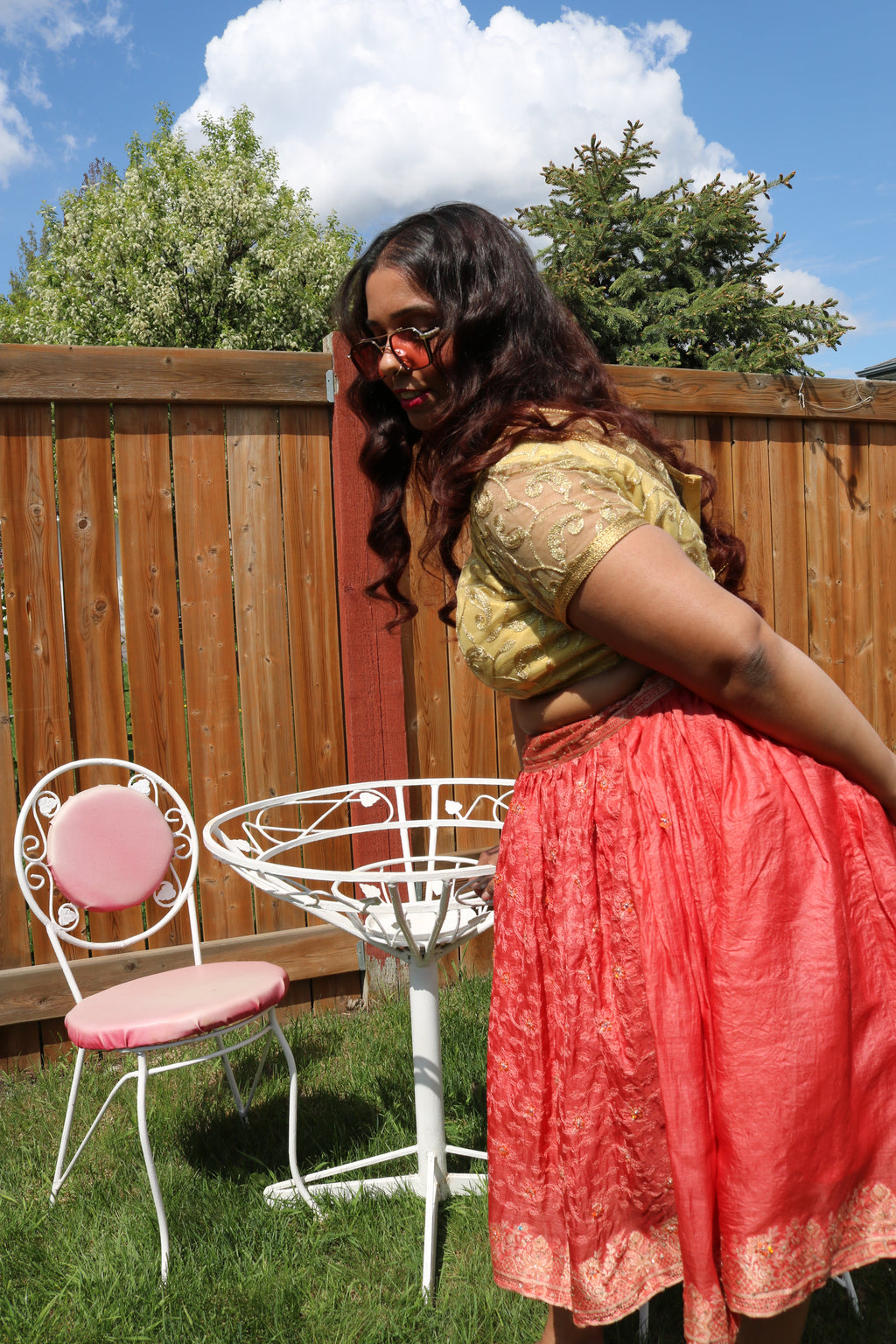 Grapefruit Twirl Tales Midi Skirt