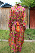 Prism Dance Silk Saree Kimono Robe