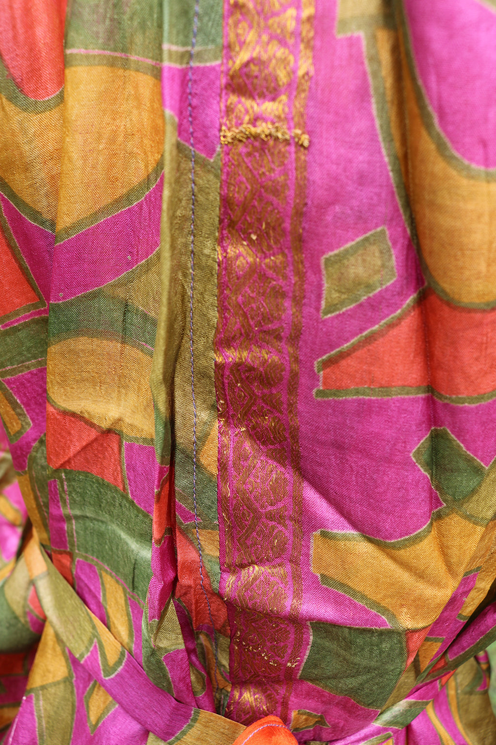 Prism Dance Silk Saree Kimono Robe