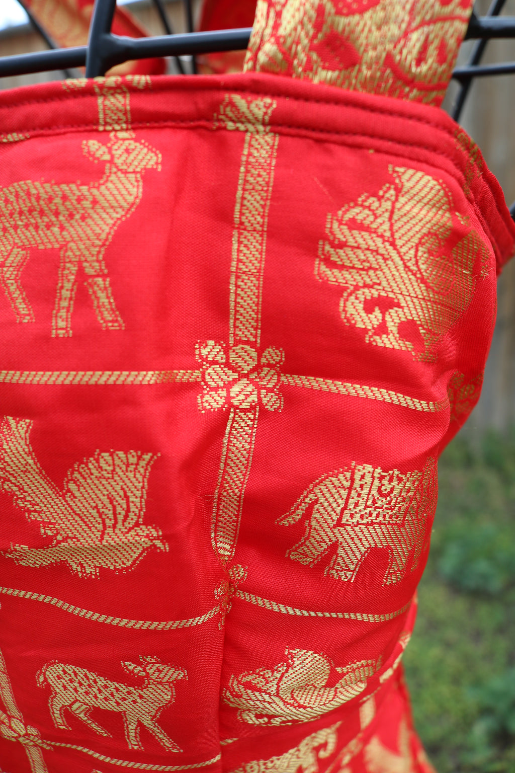 Golden Red Animals Above Knee Tulle Dress