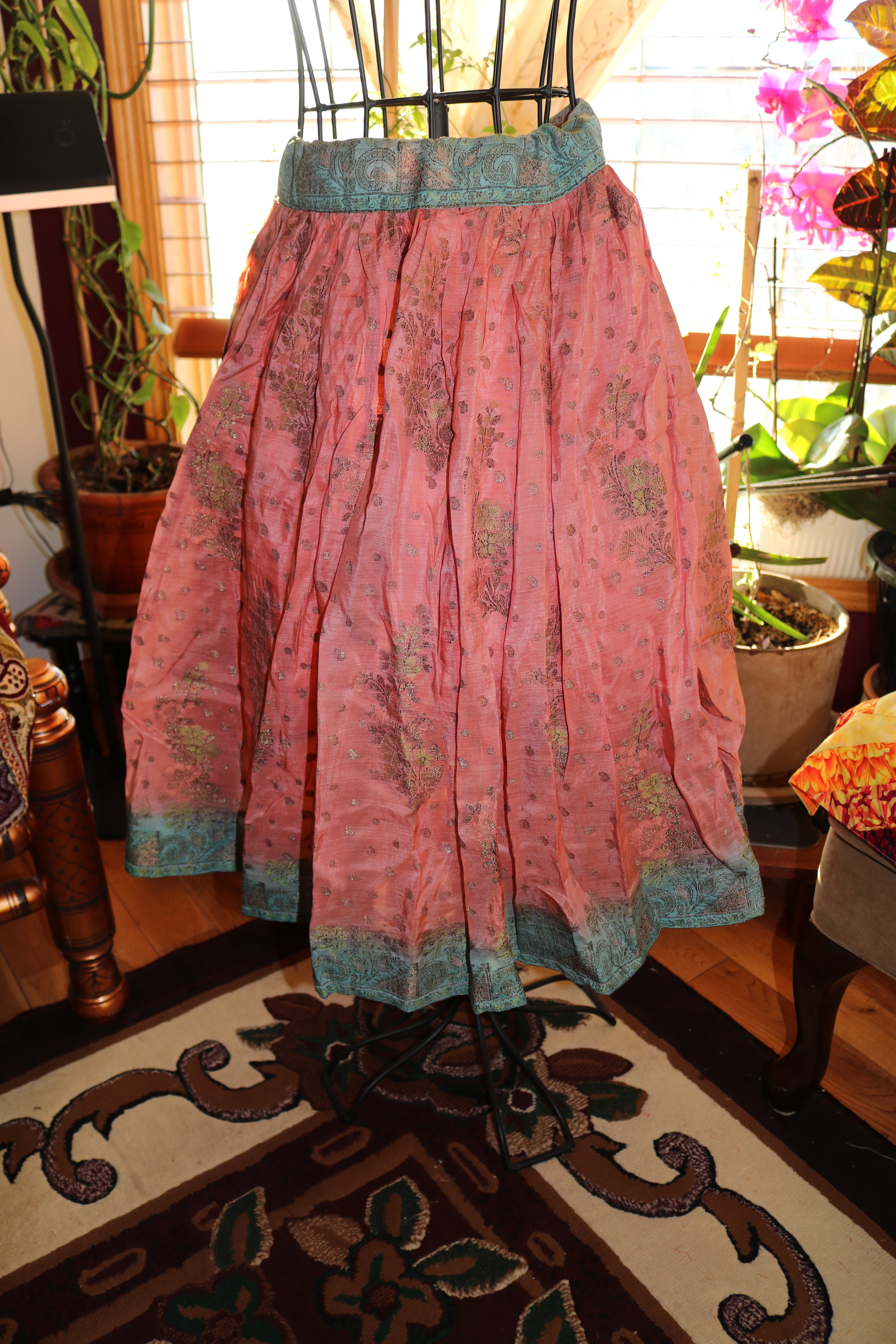 Peachy Twirl Tales Midi Skirt