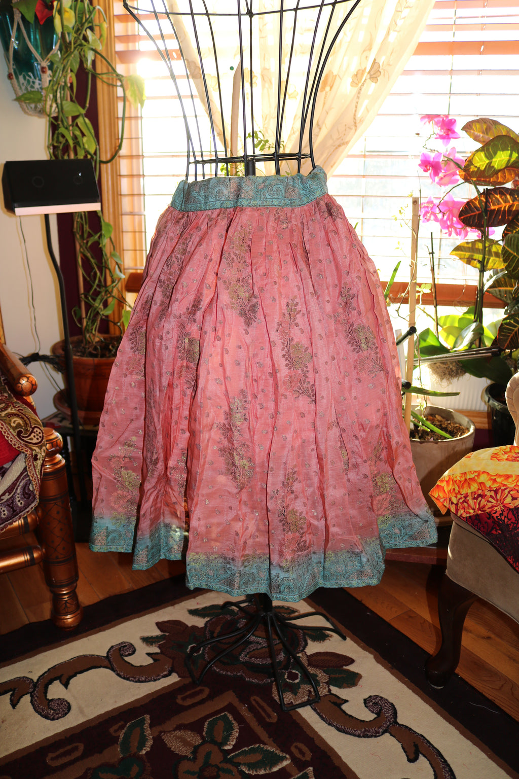 Peachy Twirl Tales Midi Skirt