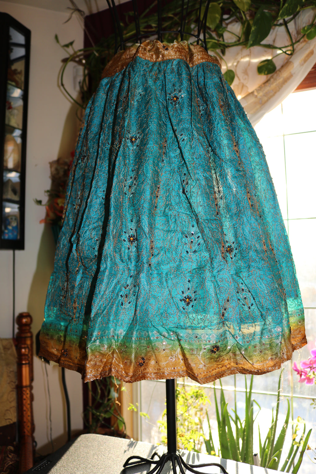 Minty Twirl Tales Midi Skirt