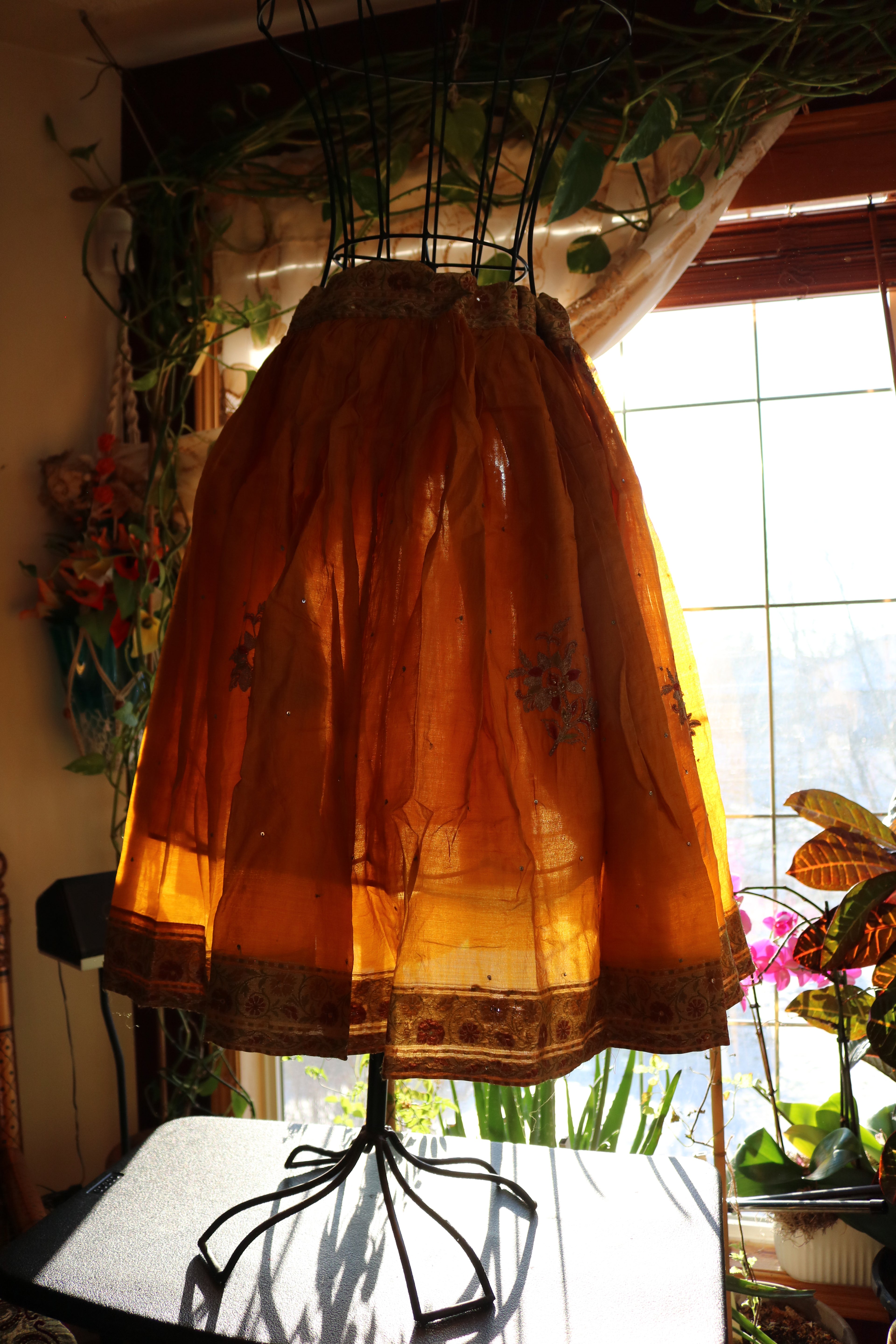 Turmeric Twirl Tales Midi Skirt