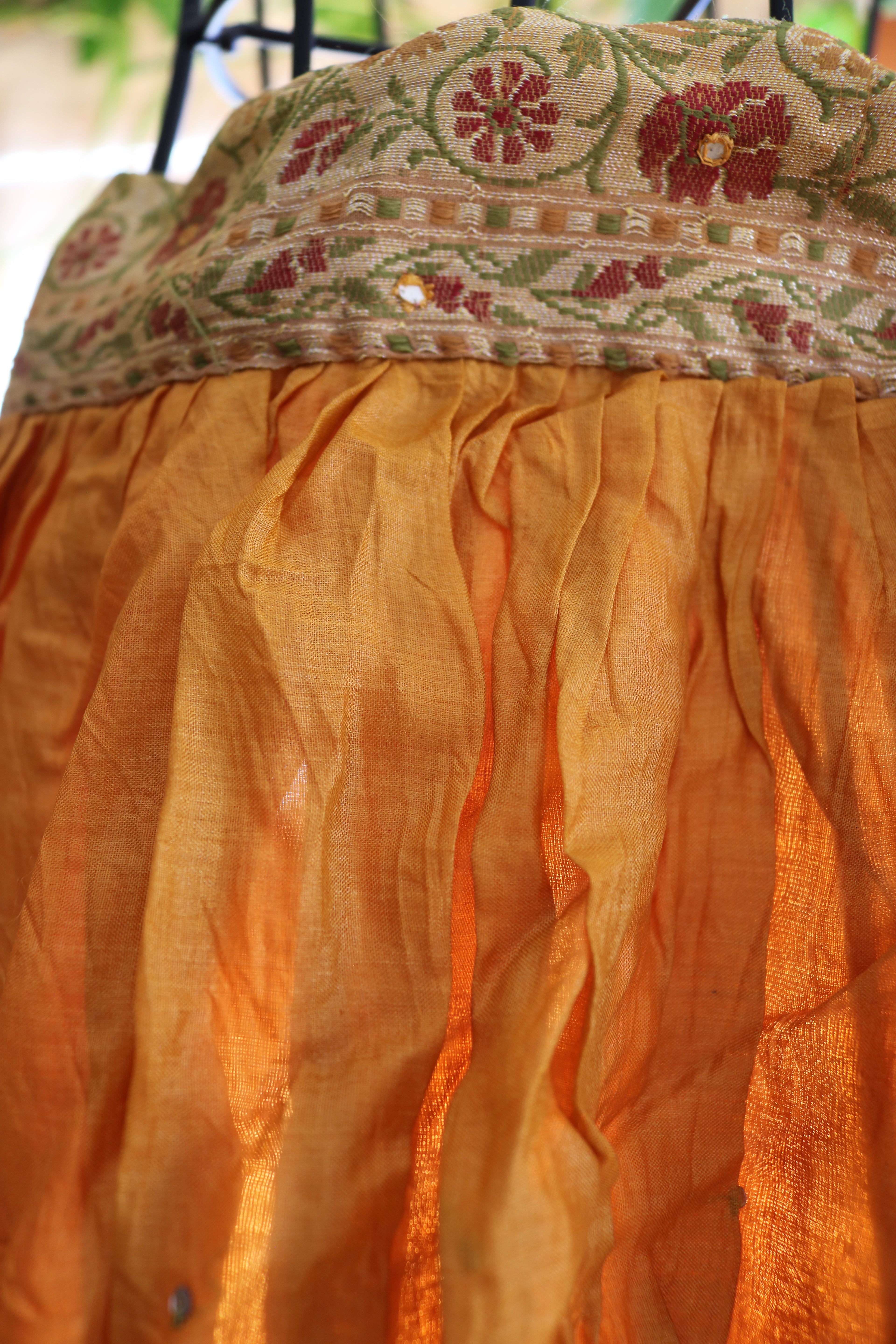 Turmeric Twirl Tales Midi Skirt