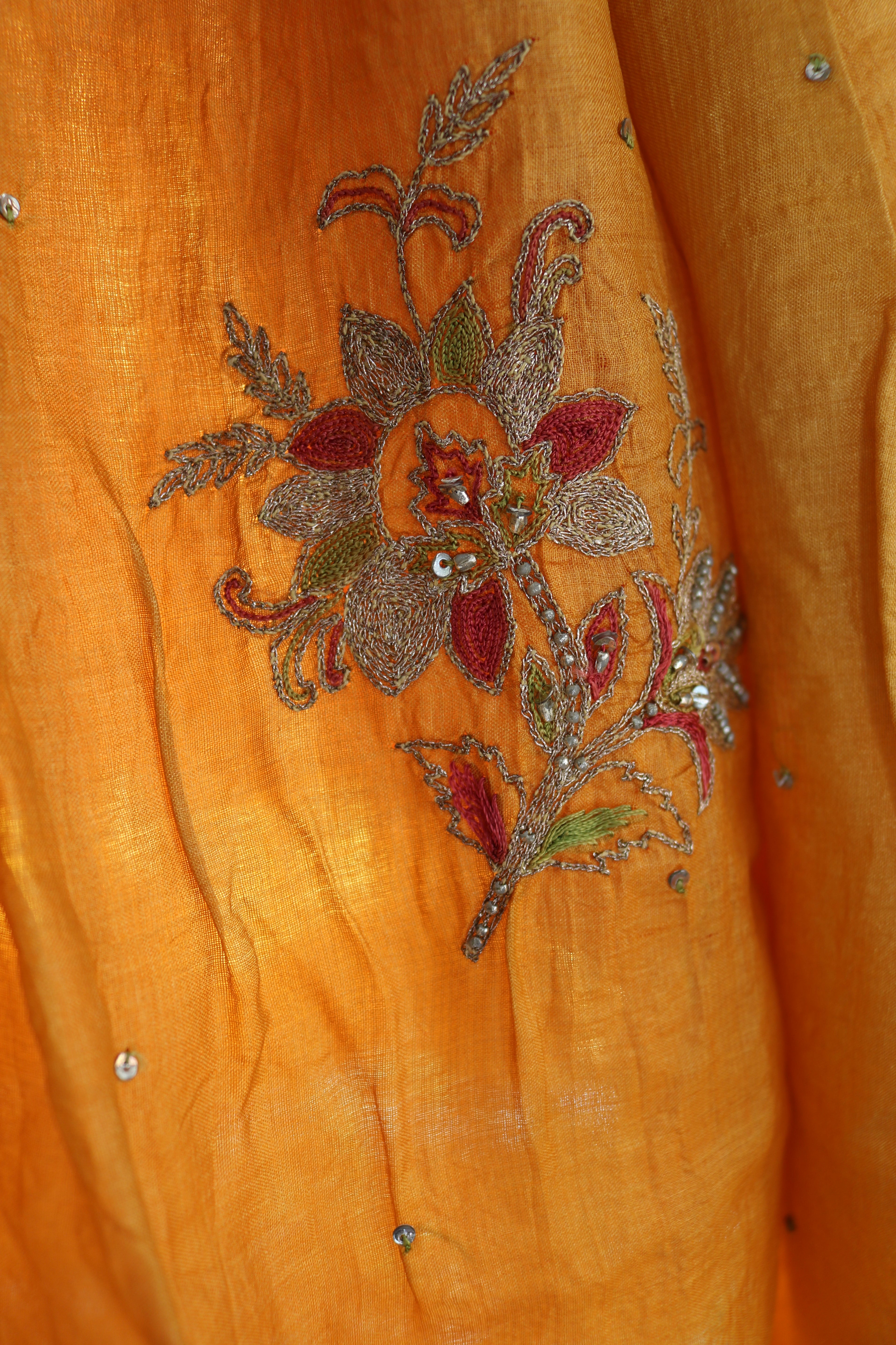 Turmeric Twirl Tales Midi Skirt