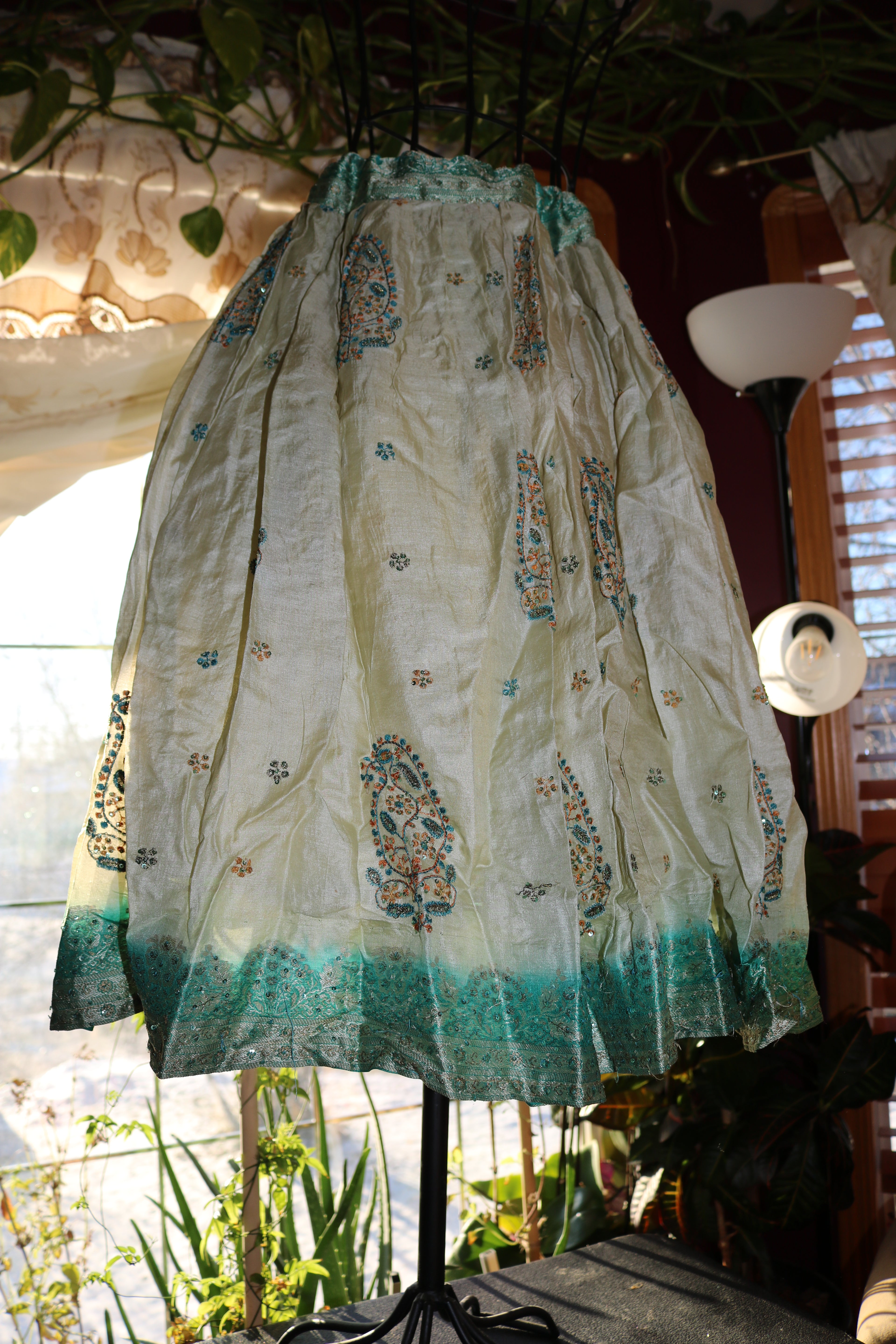 Avocado Twirl Tales Midi Skirt