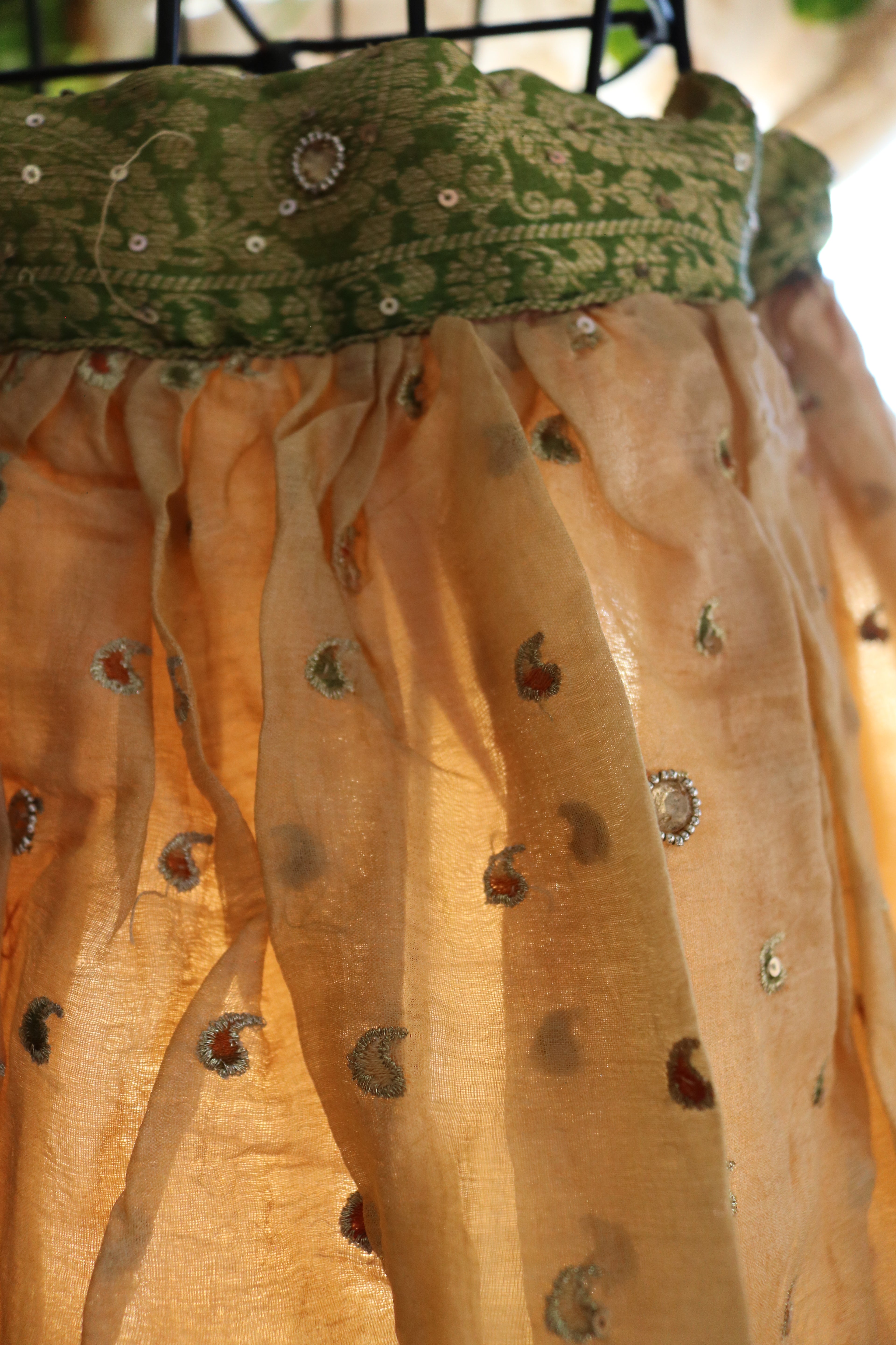 Sage Biscuit Twirl Tales Midi Skirt