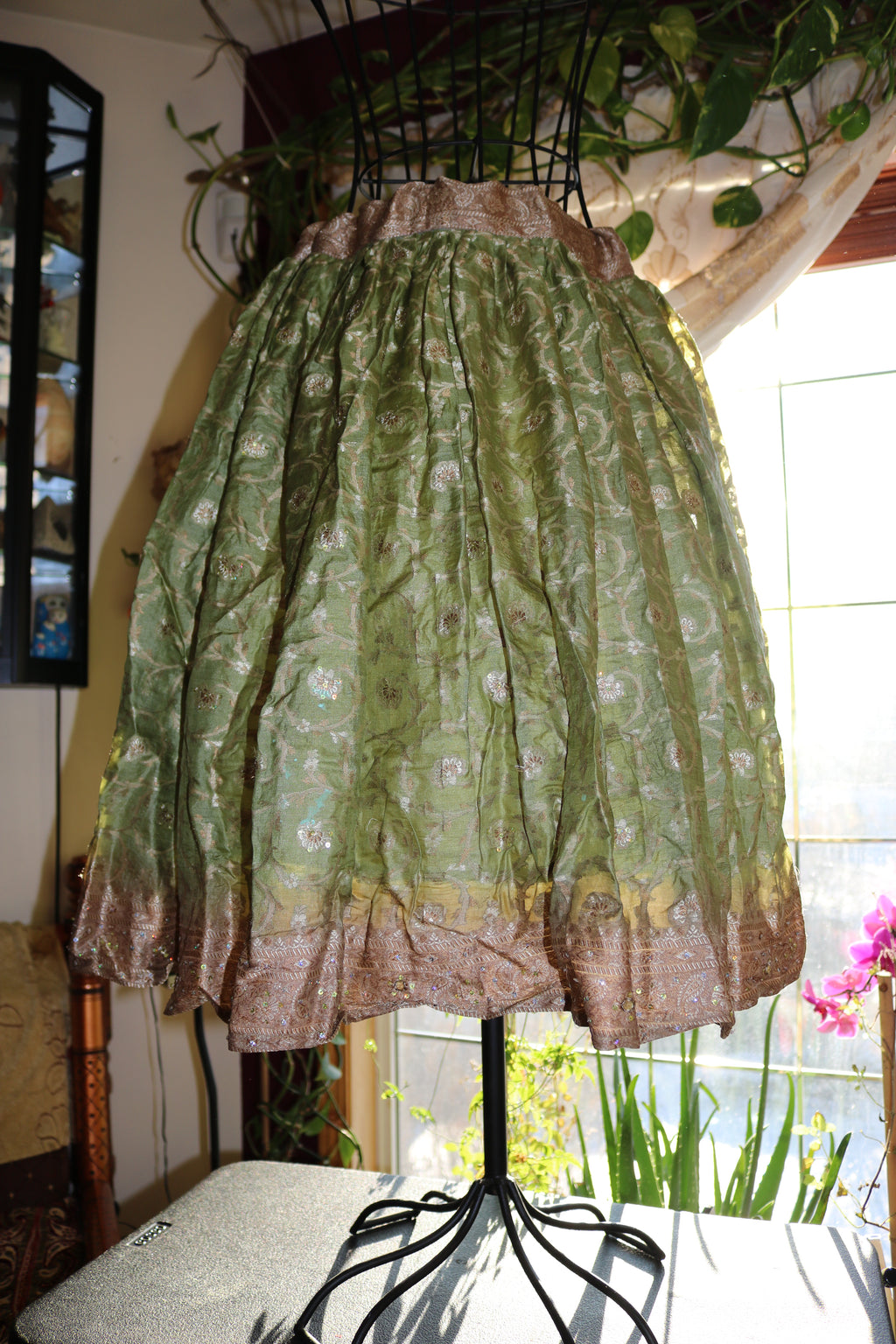 Pistachio Twirl Tales Midi Skirt