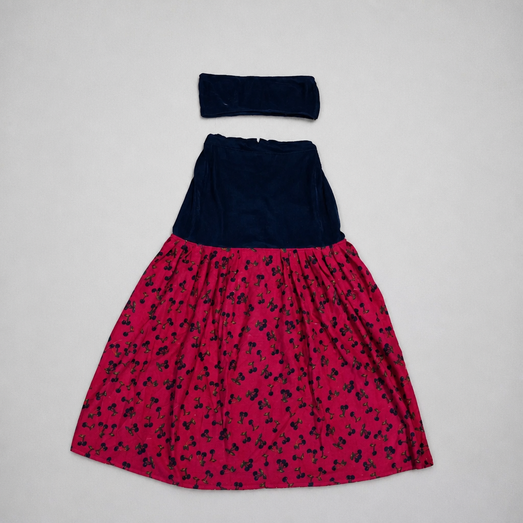 Midnight Cherry Picking Mermaid style Lehenga Set