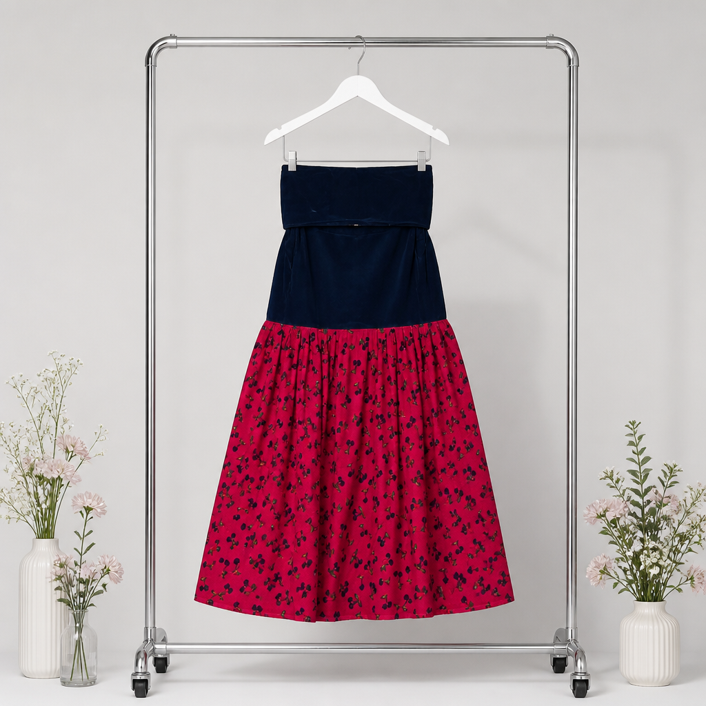 Midnight Cherry Picking Mermaid style Lehenga Set