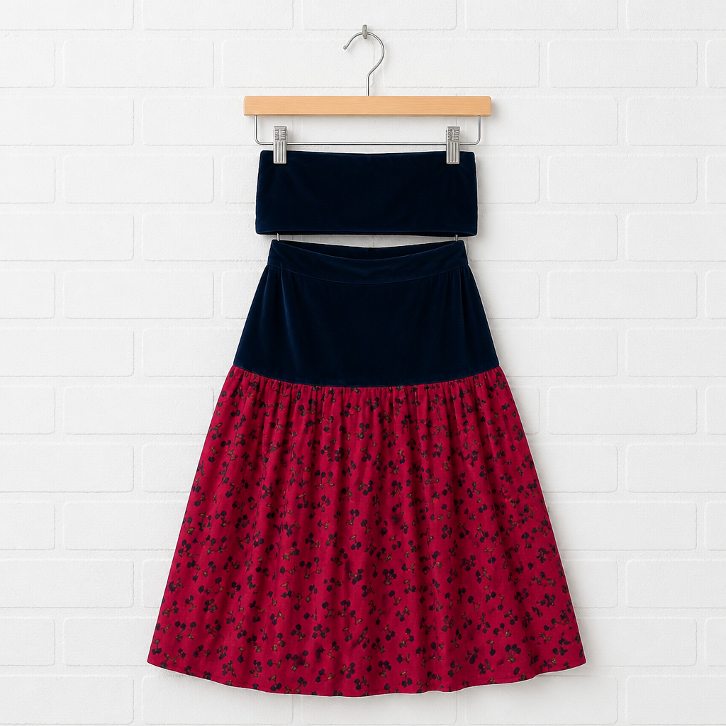 Midnight Cherry Picking Mermaid style Lehenga Set