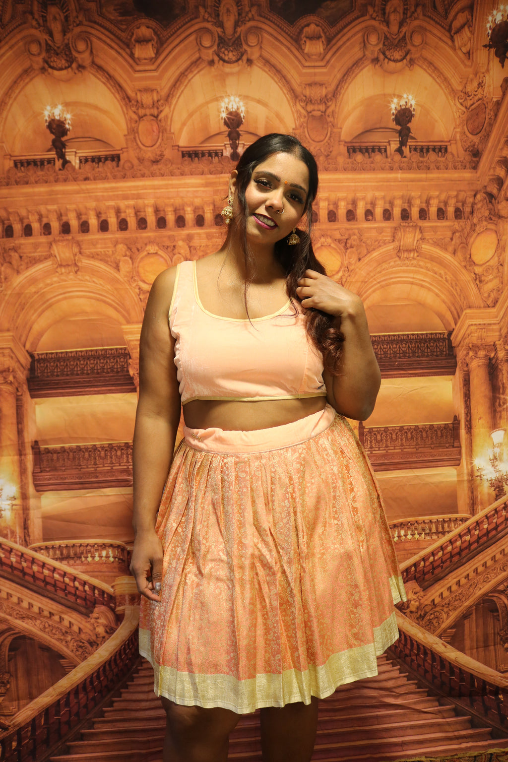 "Maharani's Coral Bliss" Mini Co-ord Set