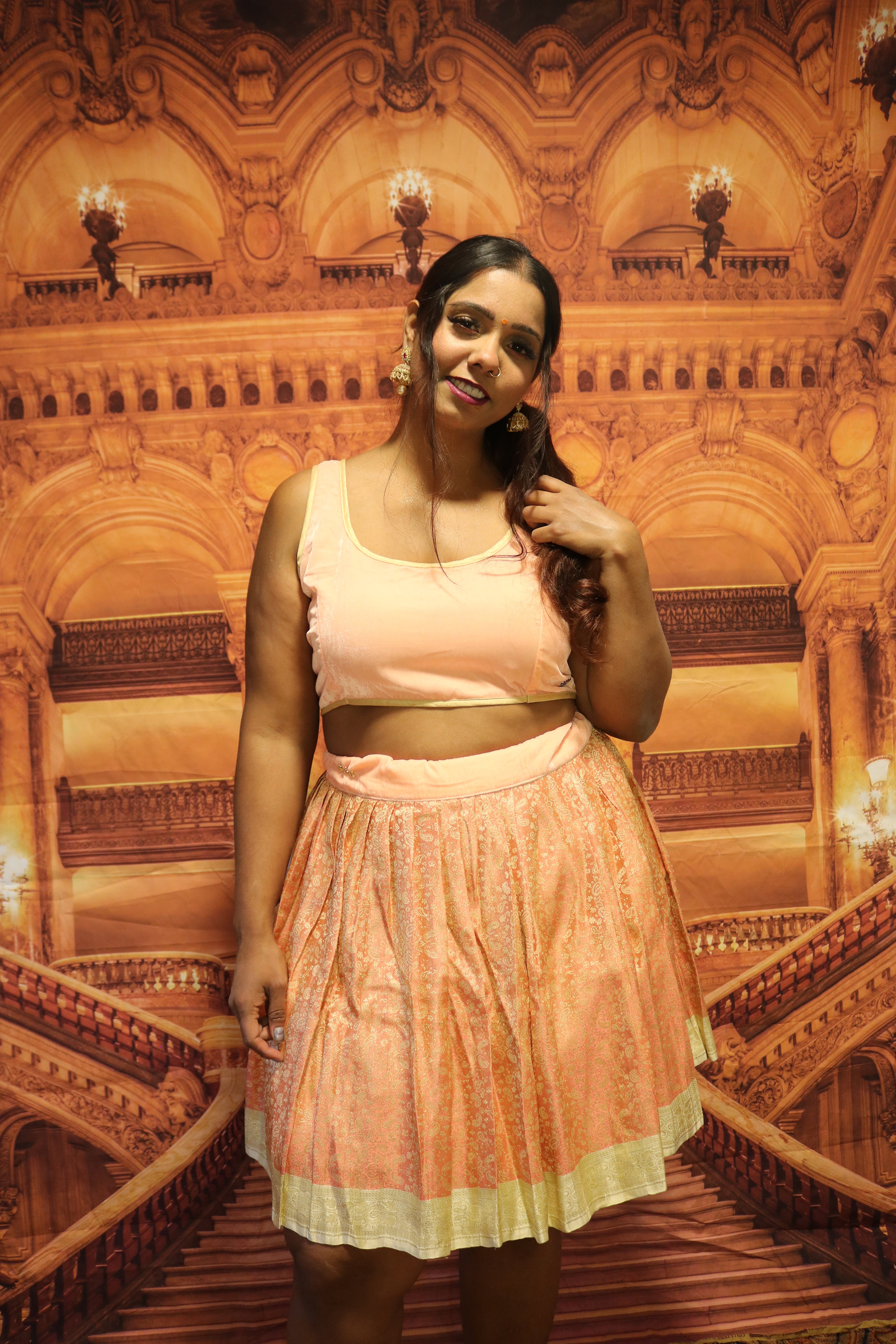 "Maharani's Coral Bliss" Mini Co-ord Set