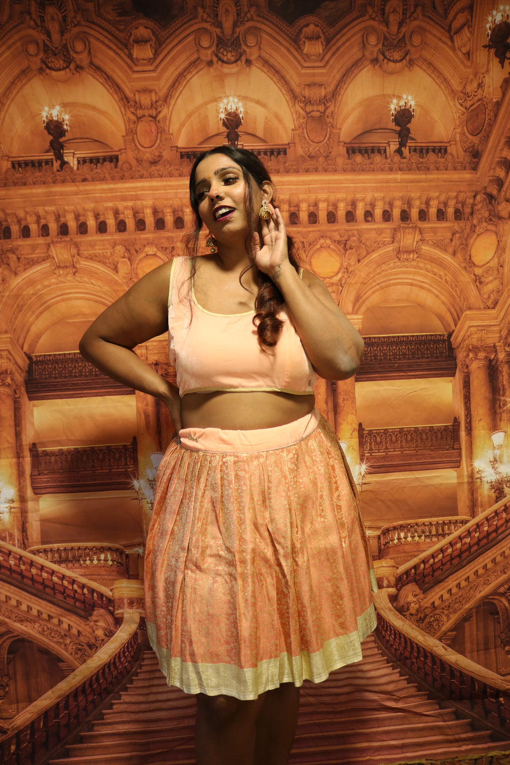 "Maharani's Coral Bliss" Mini Co-ord Set