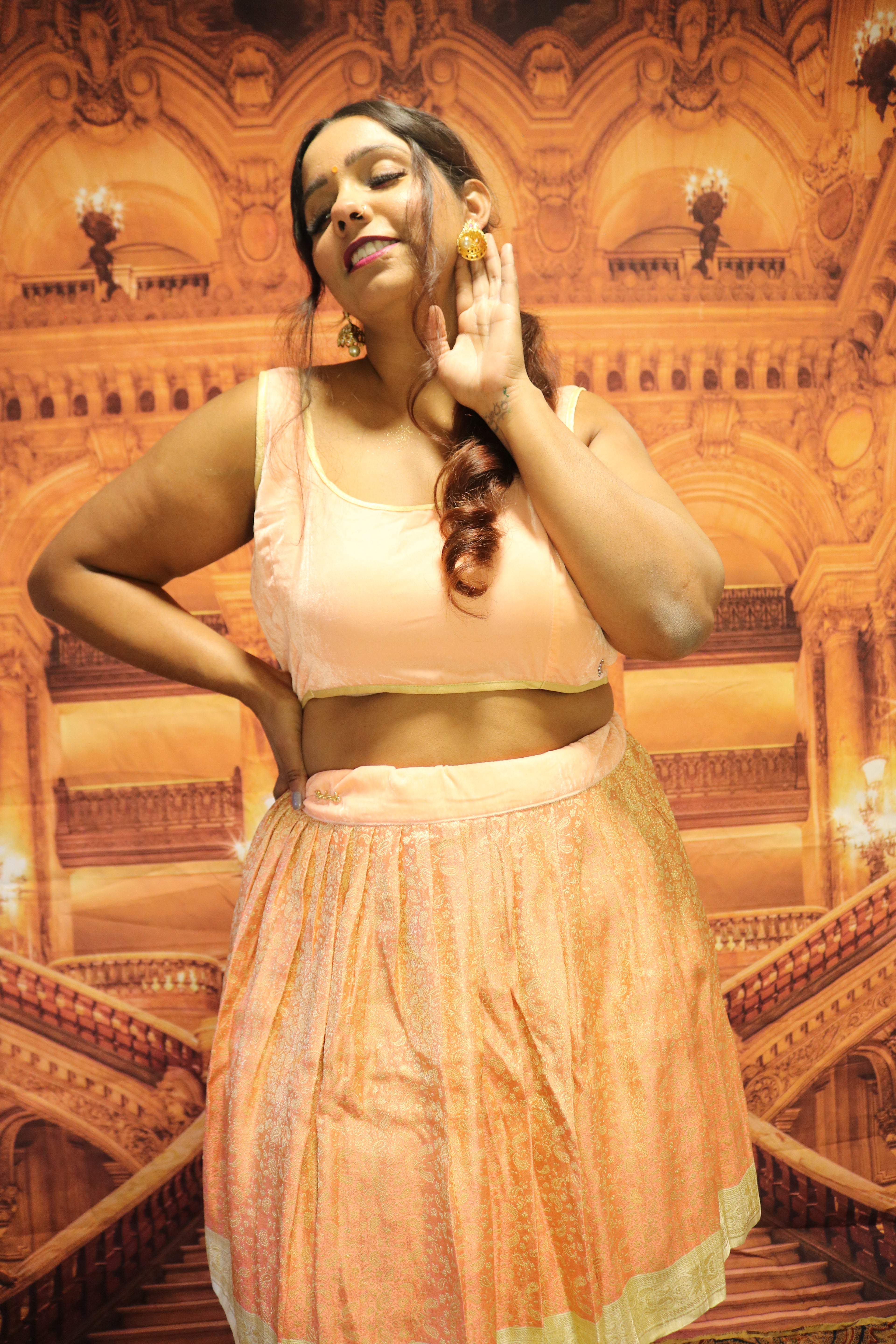 "Maharani's Coral Bliss" Mini Co-ord Set