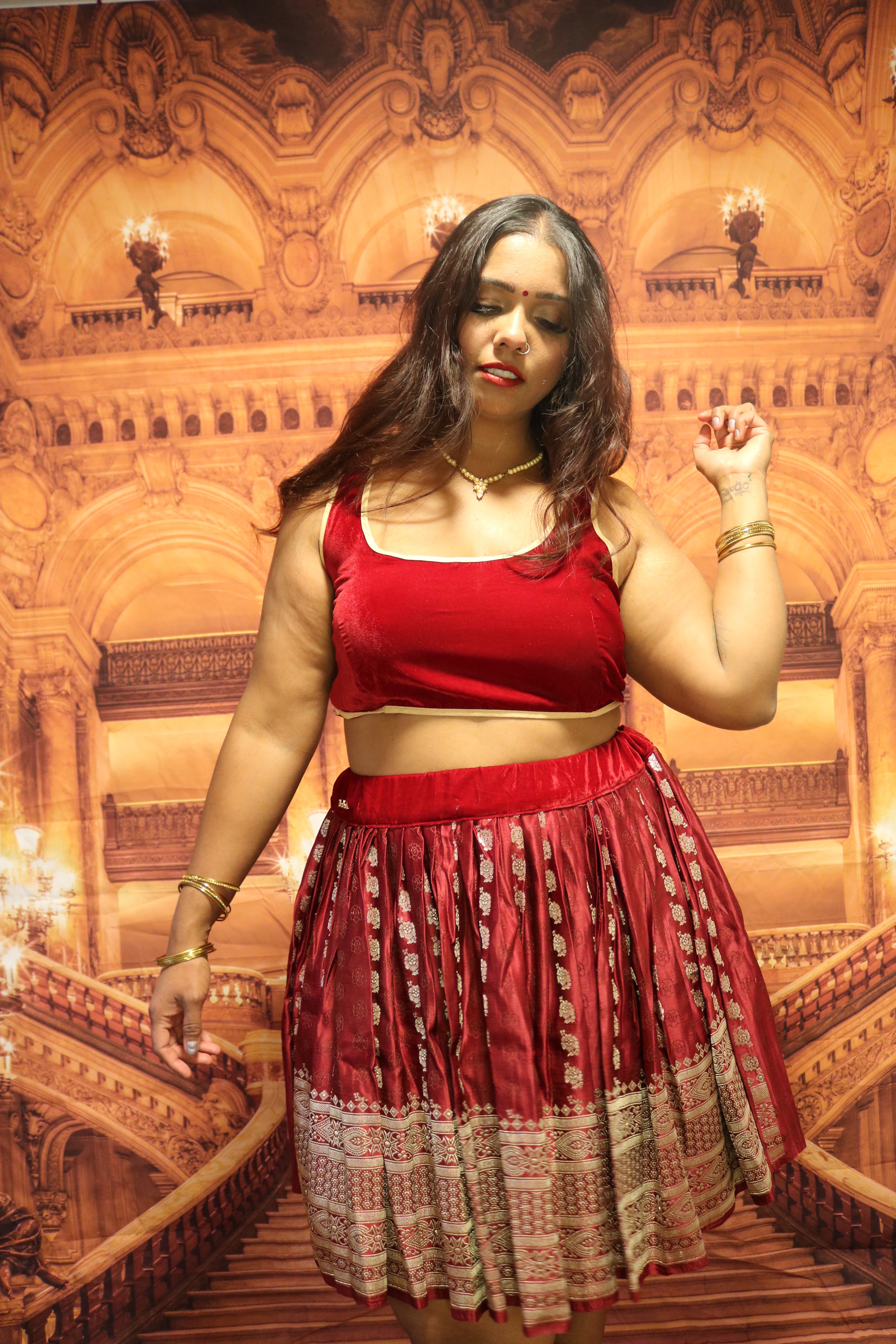 “Maharani’s Wine  Seduction” Mini Co-ord Set