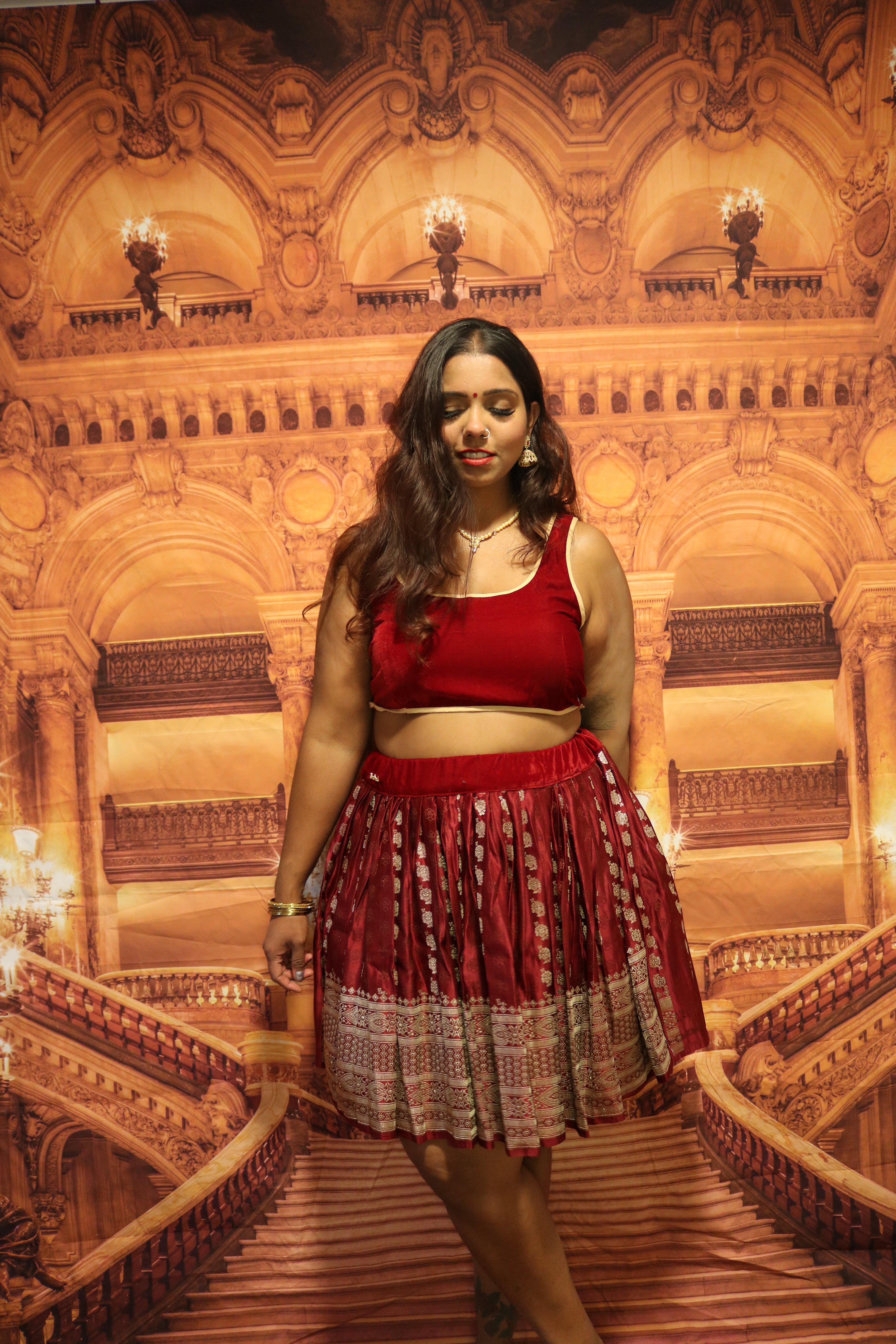 “Maharani’s Wine  Seduction” Mini Co-ord Set