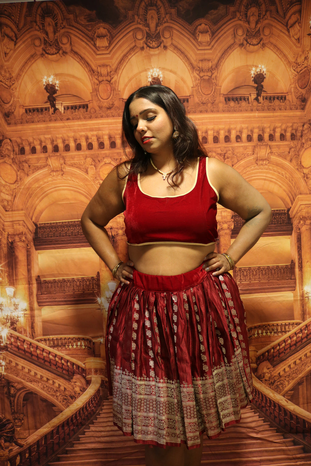 “Maharani’s Wine  Seduction” Mini Co-ord Set