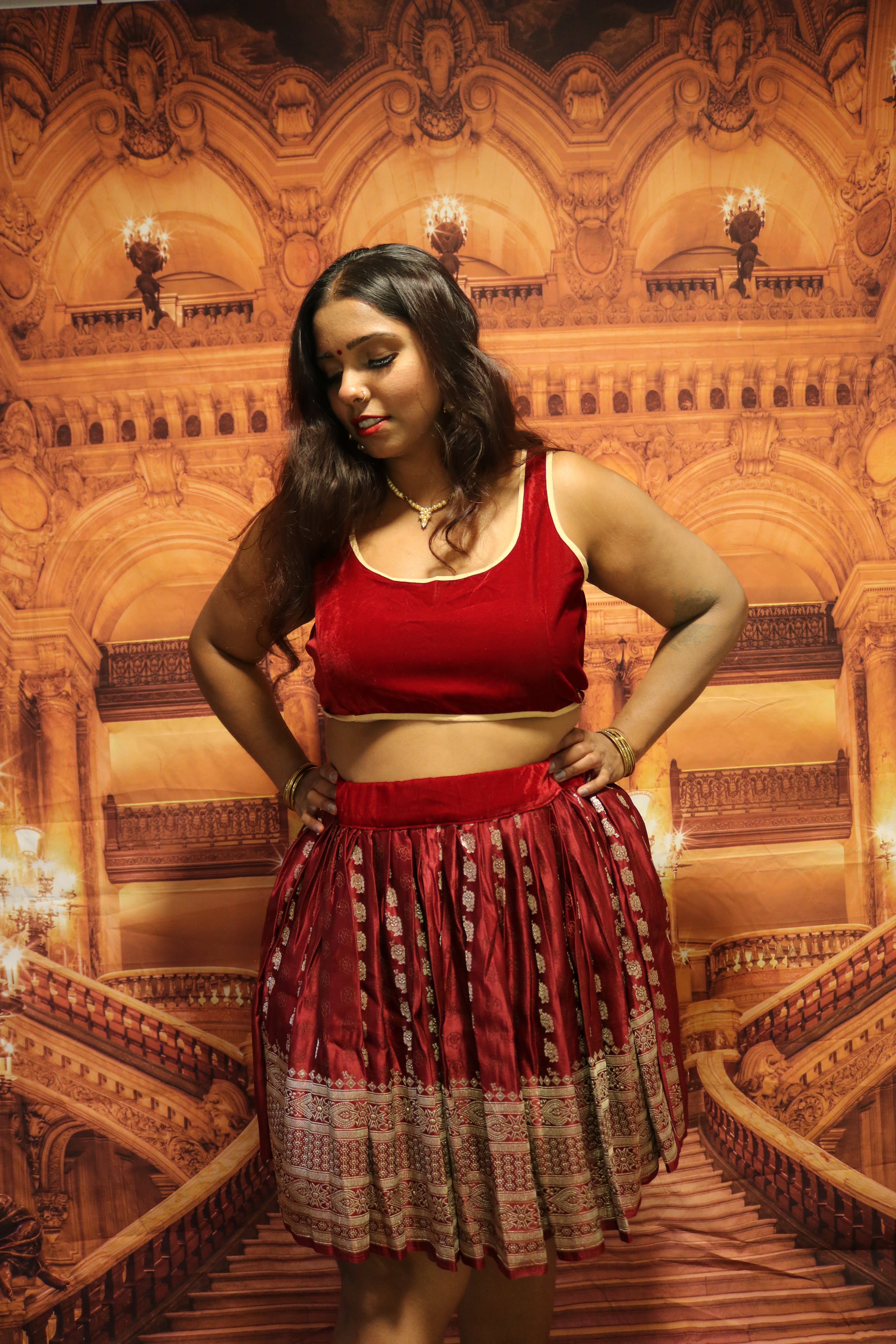 “Maharani’s Wine  Seduction” Mini Co-ord Set