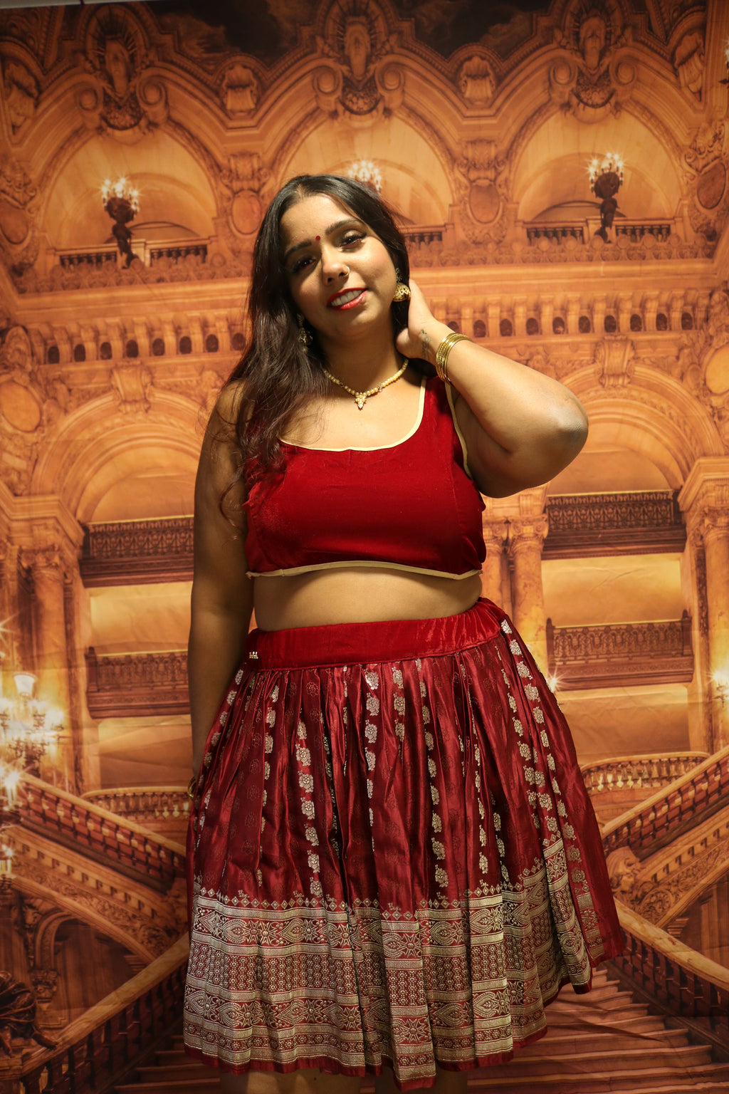 “Maharani’s Wine  Seduction” Mini Co-ord Set