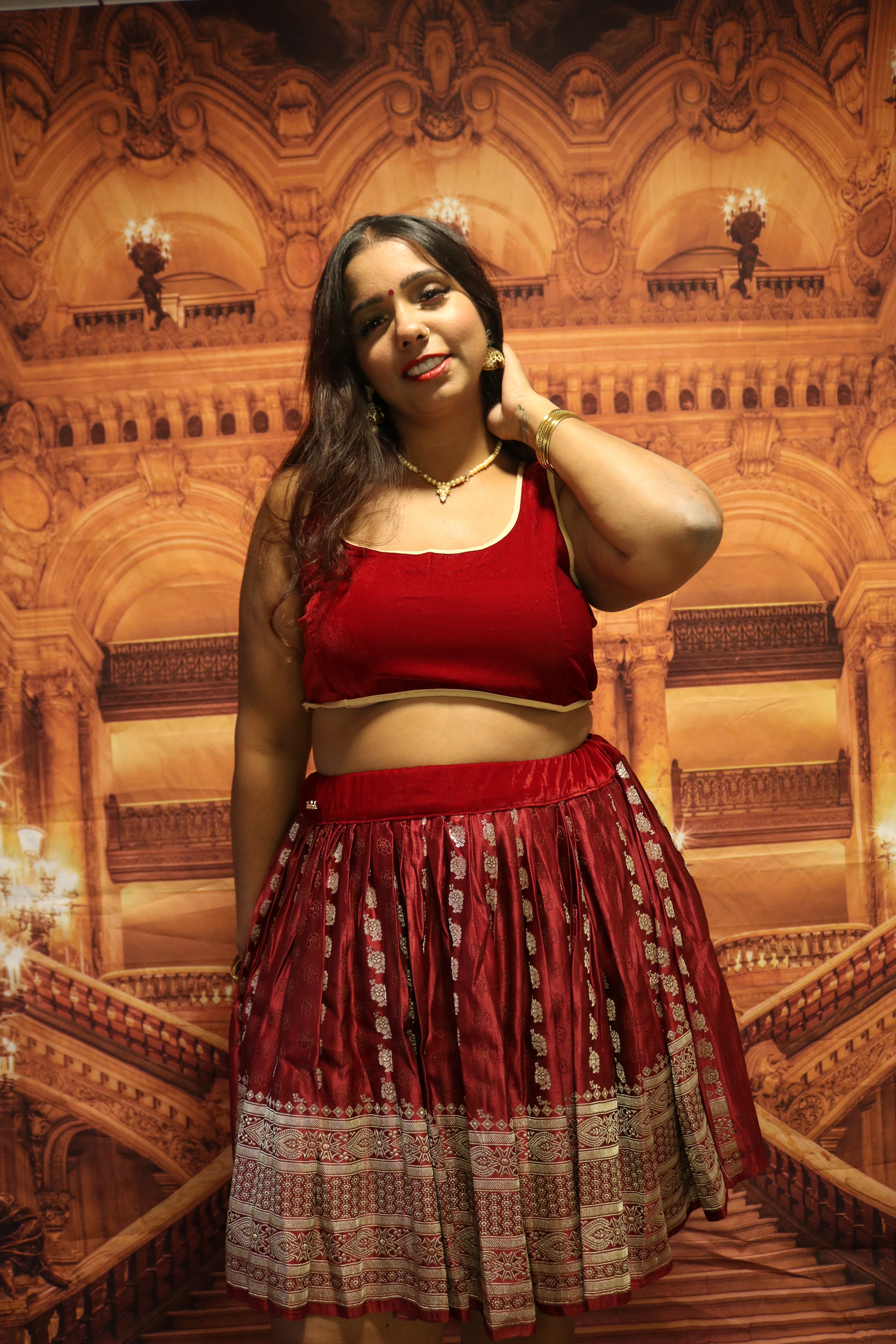 “Maharani’s Wine  Seduction” Mini Co-ord Set