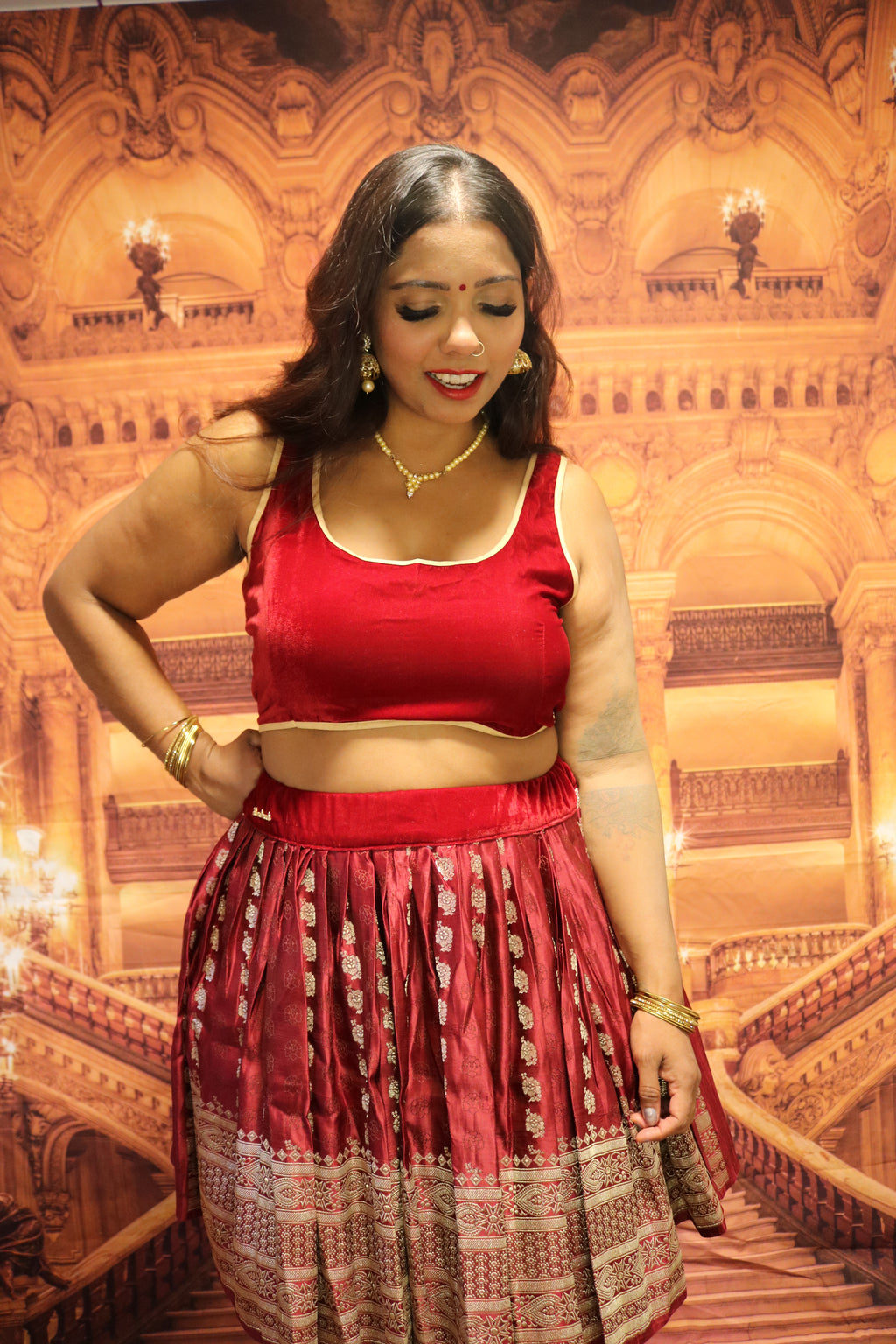 “Maharani’s Wine  Seduction” Mini Co-ord Set