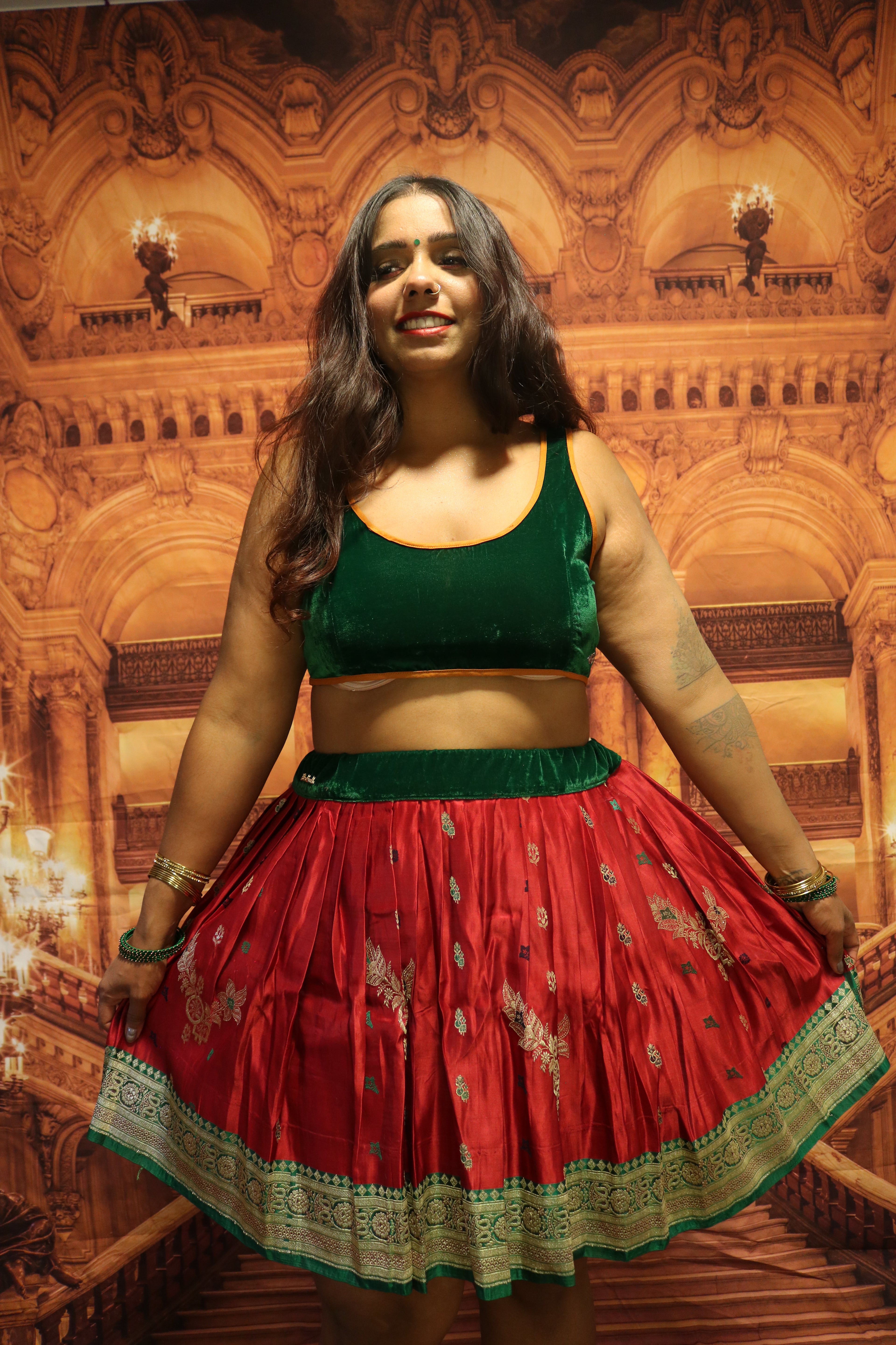 “Maharani’s Scarlet Forest” Mini Co-ord Set