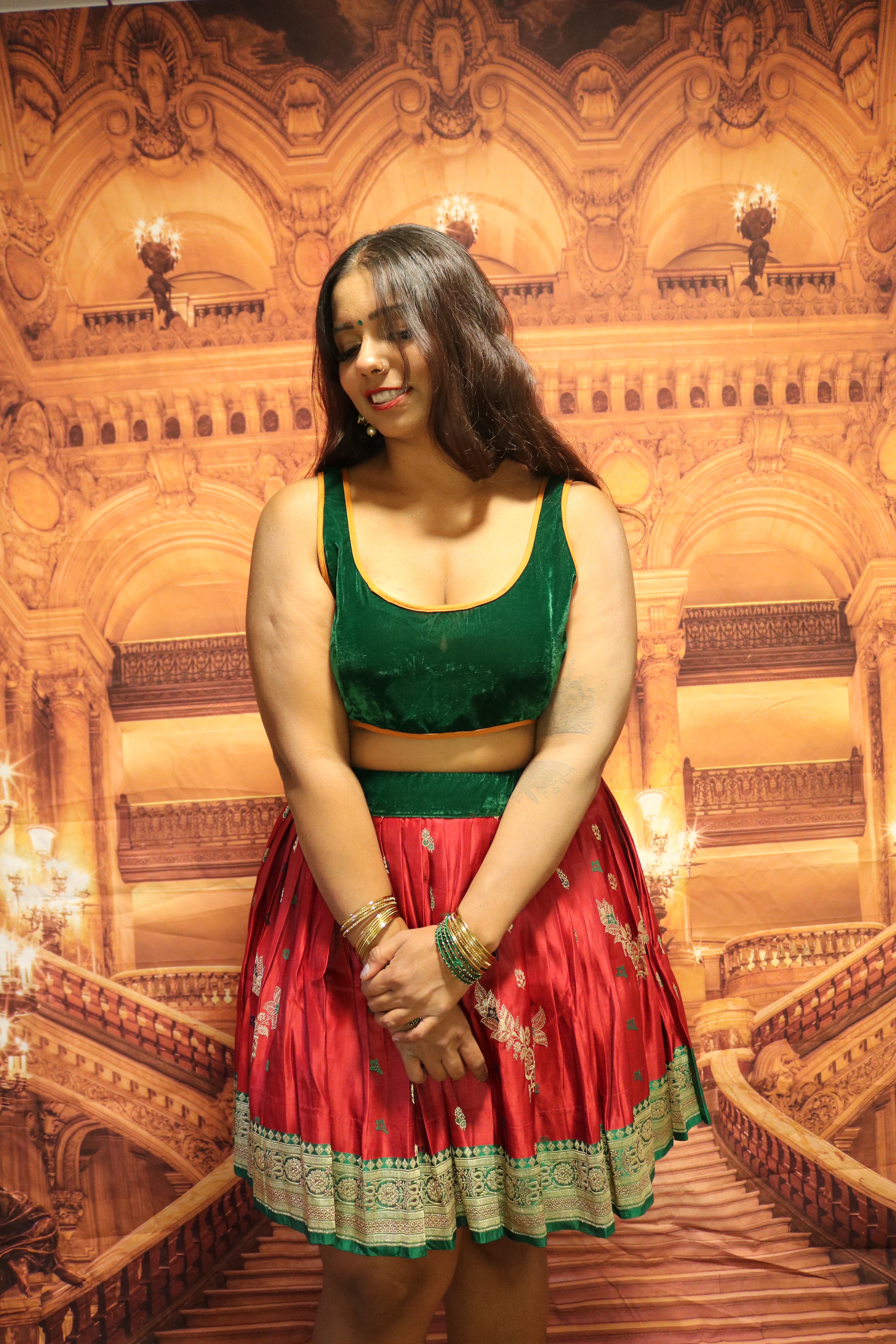 “Maharani’s Scarlet Forest” Mini Co-ord Set