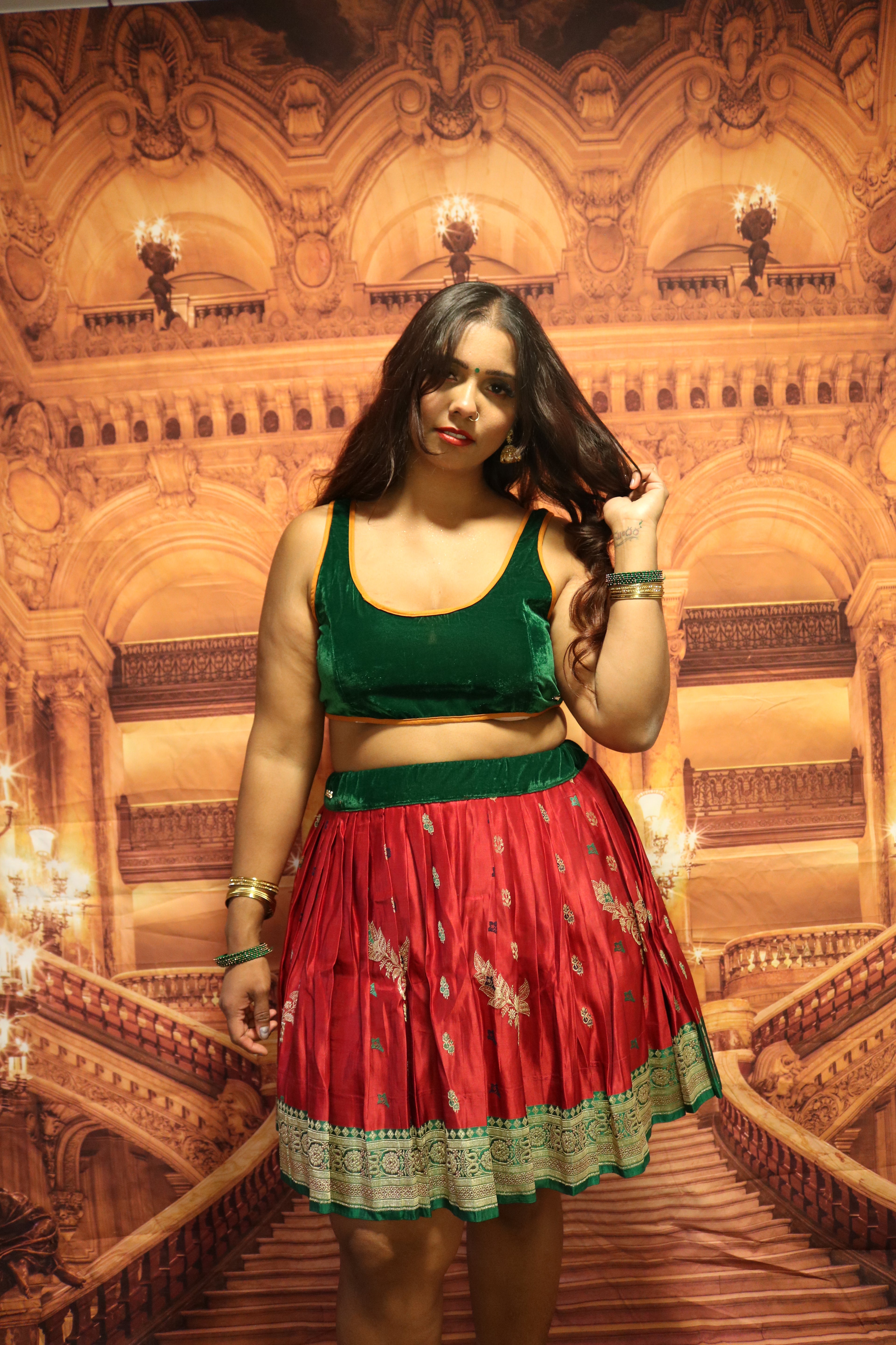 “Maharani’s Scarlet Forest” Mini Co-ord Set