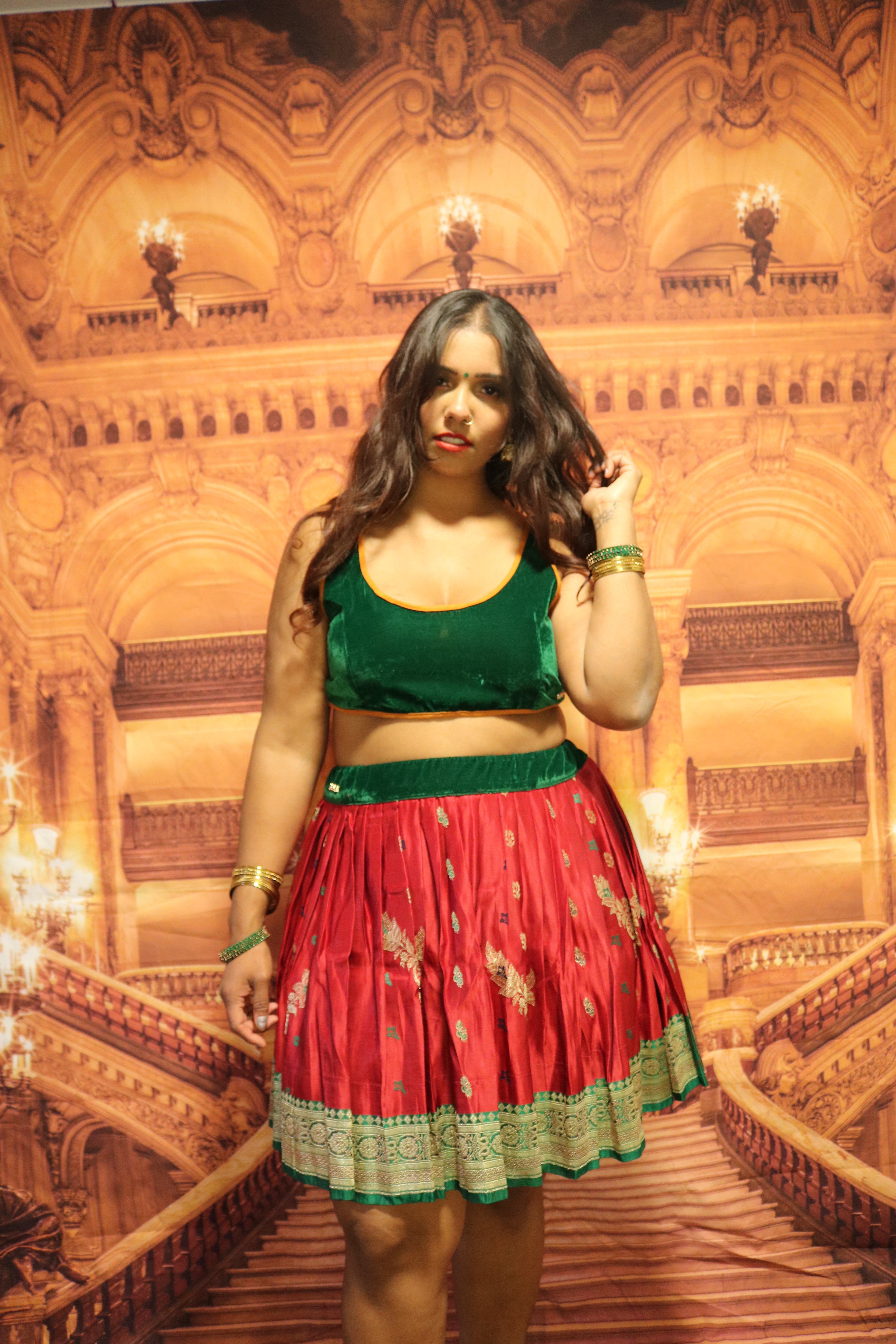 “Maharani’s Scarlet Forest” Mini Co-ord Set