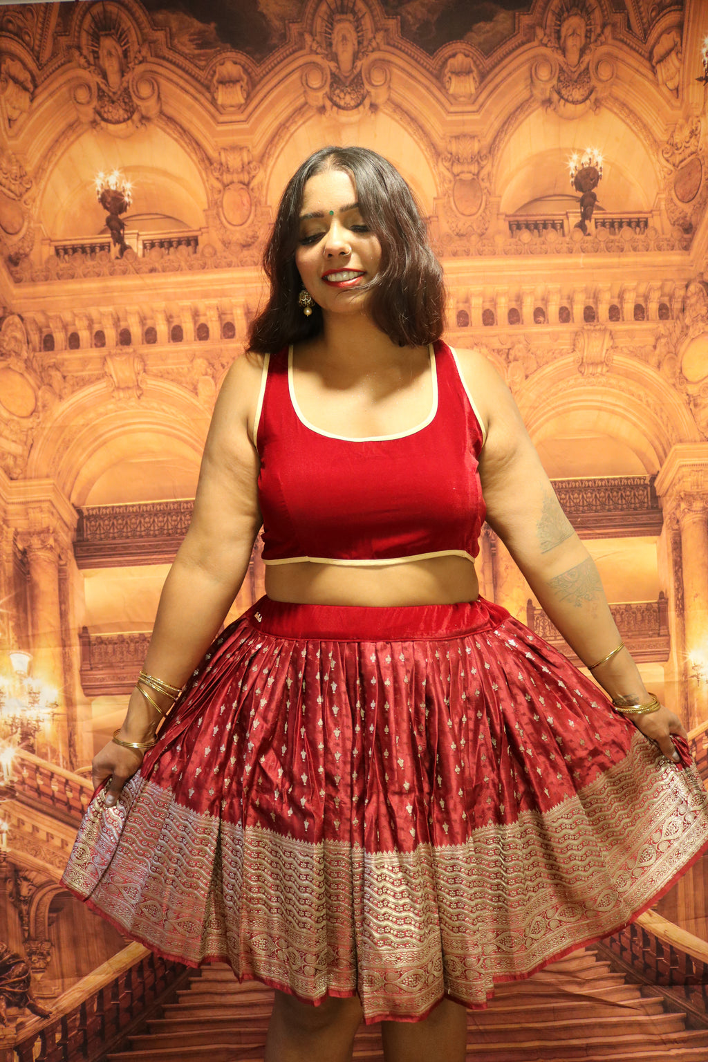 "Maharani's Scarlet Spell" Mini Co-ord Set