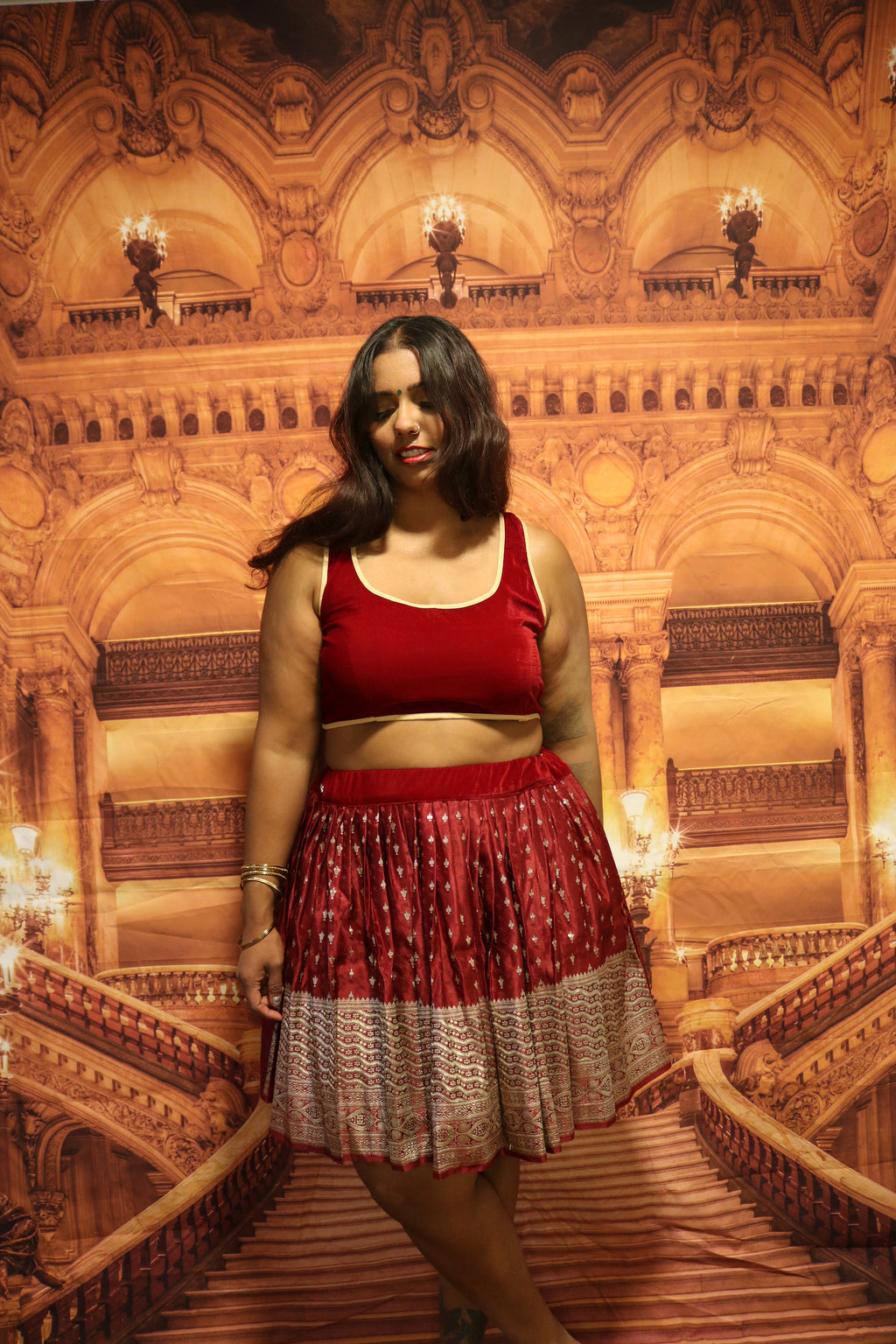 "Maharani's Scarlet Spell" Mini Co-ord Set