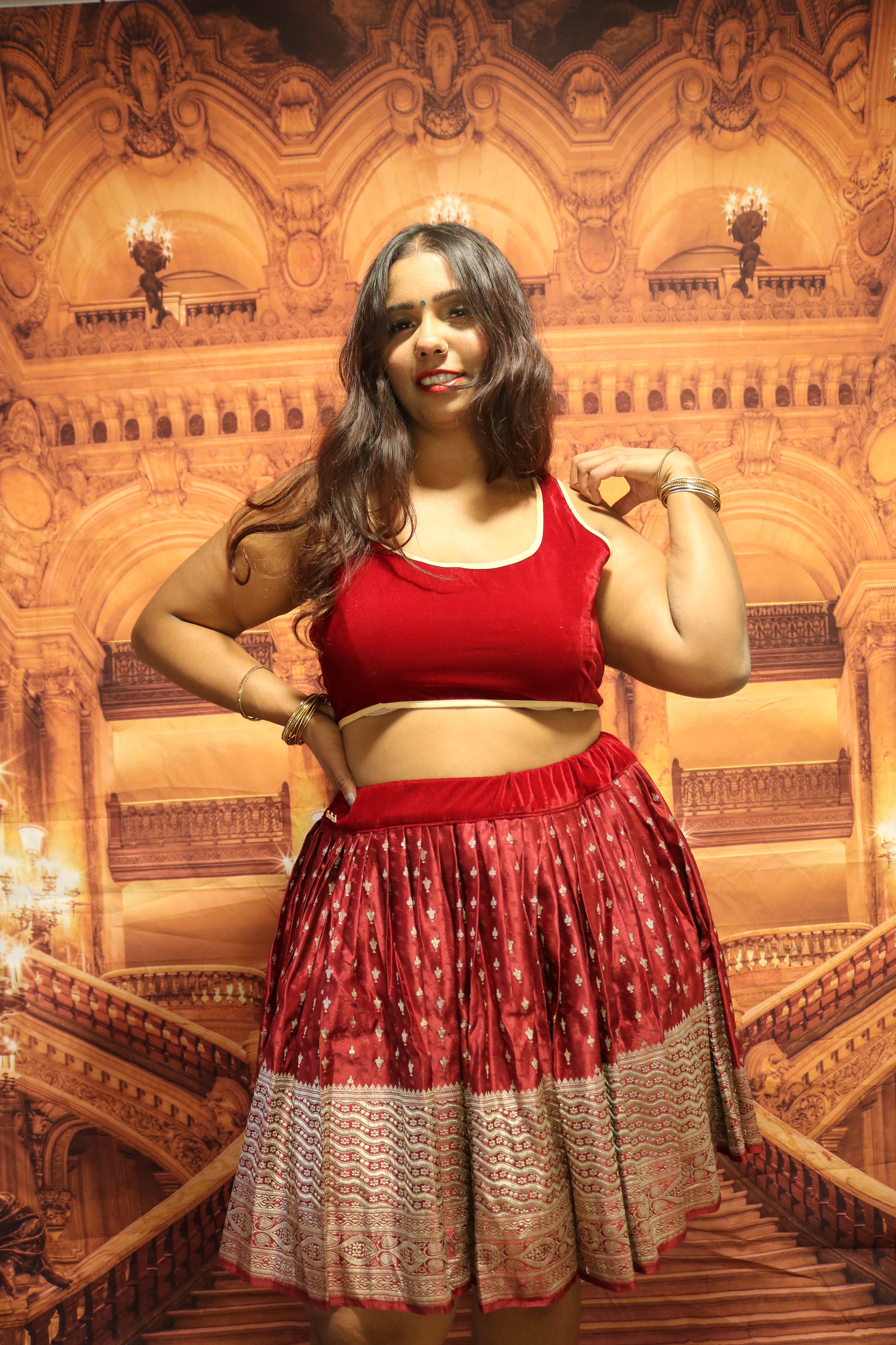 "Maharani's Scarlet Spell" Mini Co-ord Set