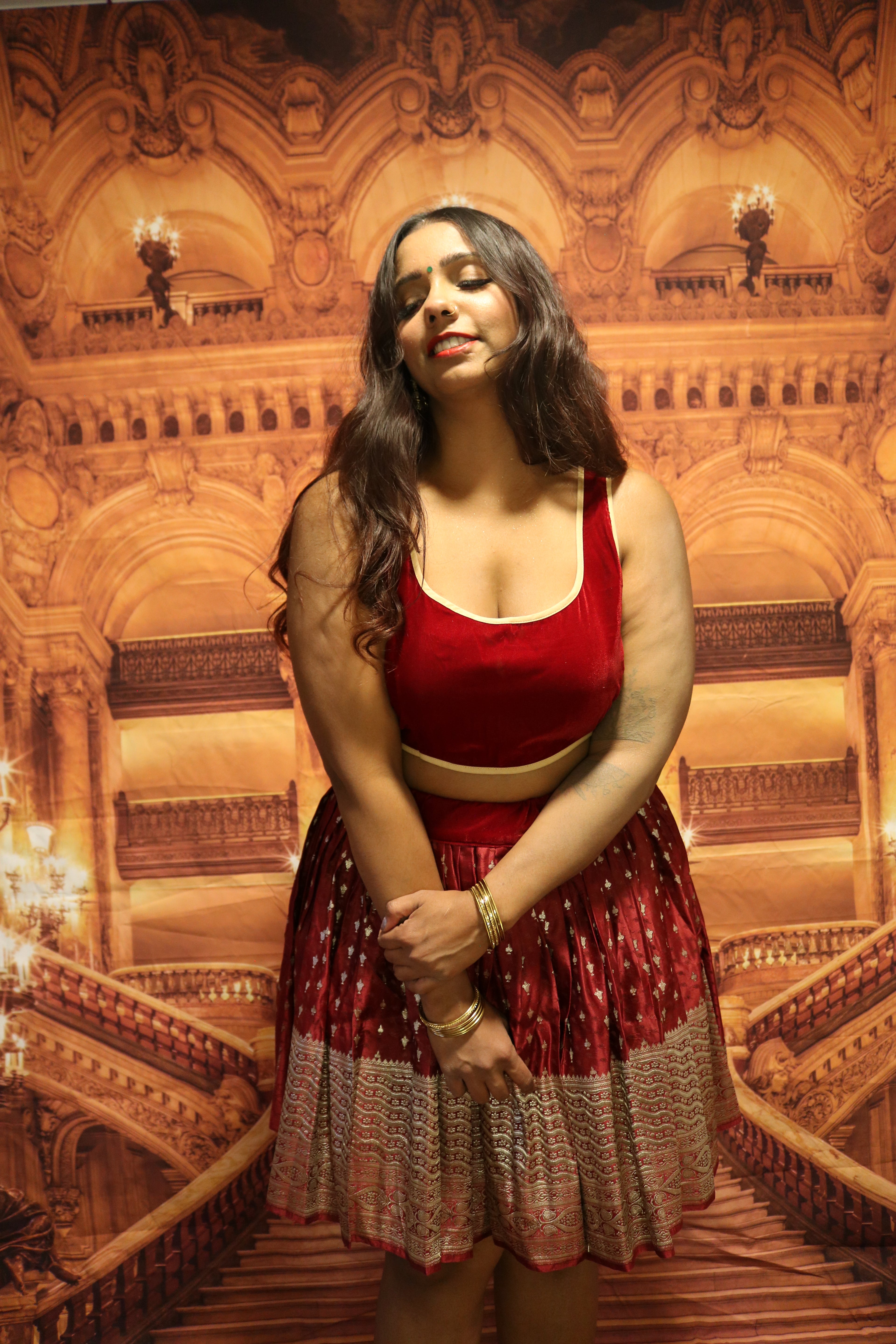 "Maharani's Scarlet Spell" Mini Co-ord Set