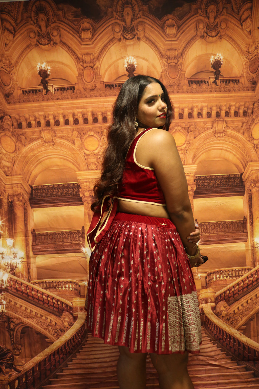 "Maharani's Scarlet Spell" Mini Co-ord Set