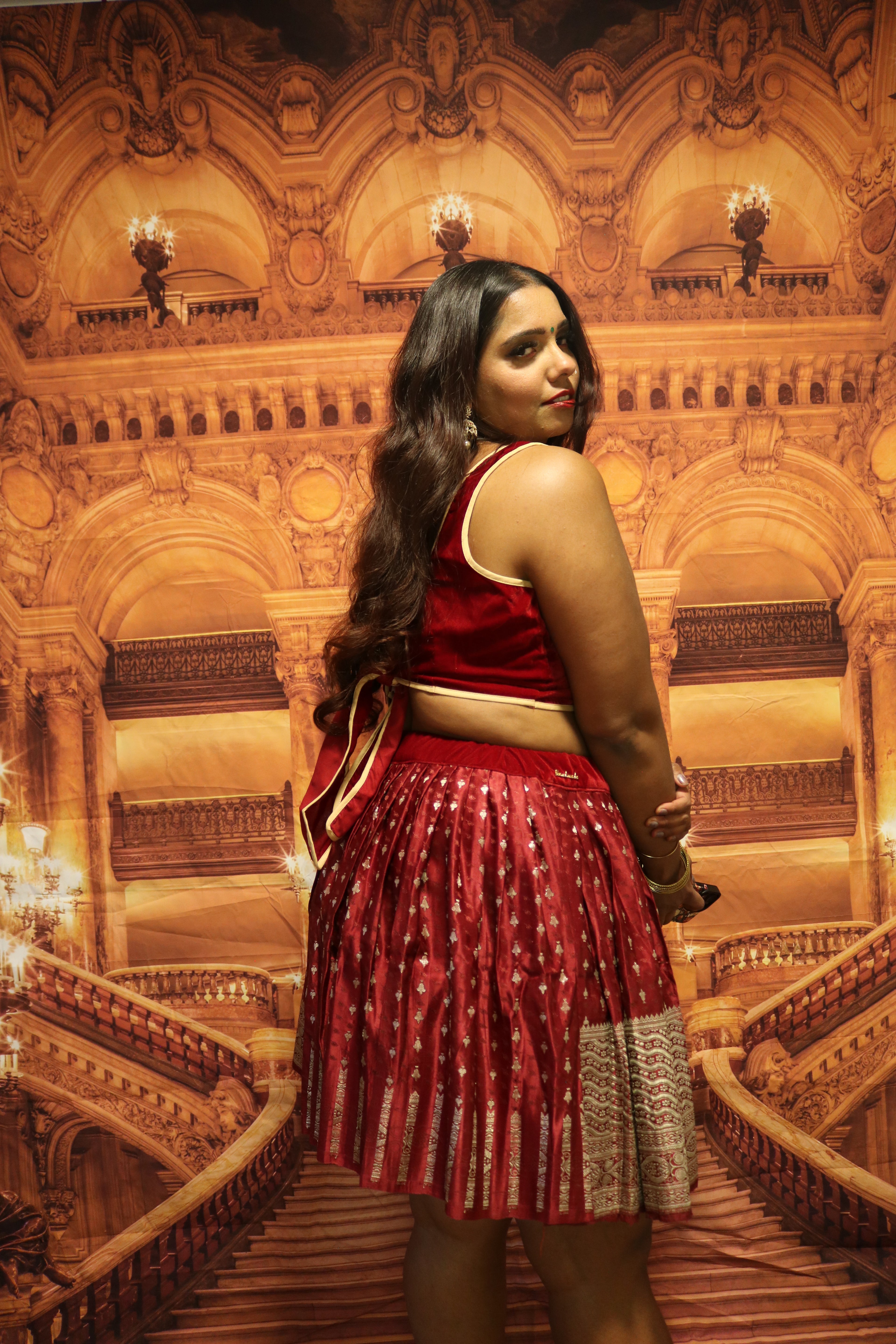 "Maharani's Scarlet Spell" Mini Co-ord Set