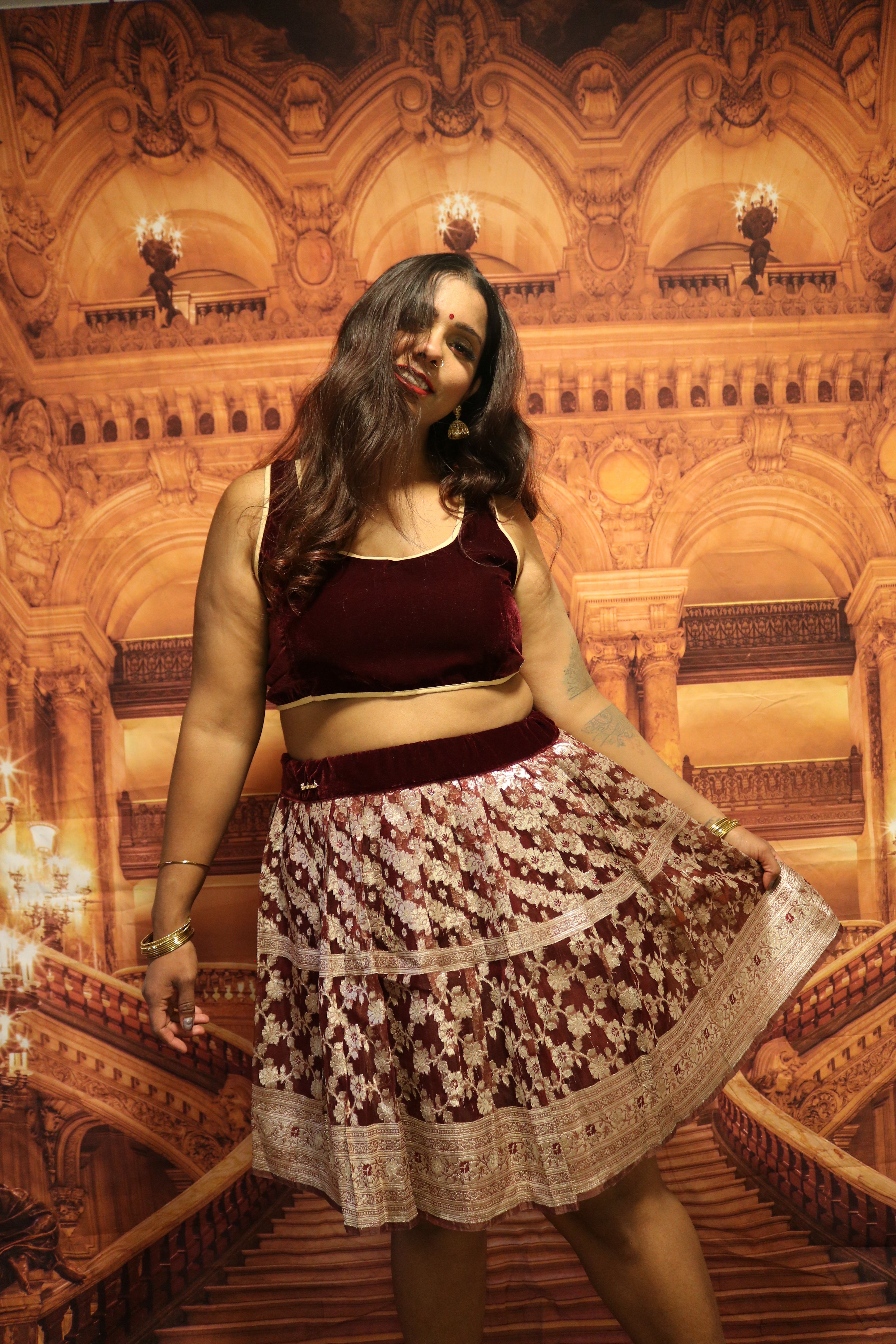 "Maharani's Enchanted Vineyard” Mini Co-ord Set