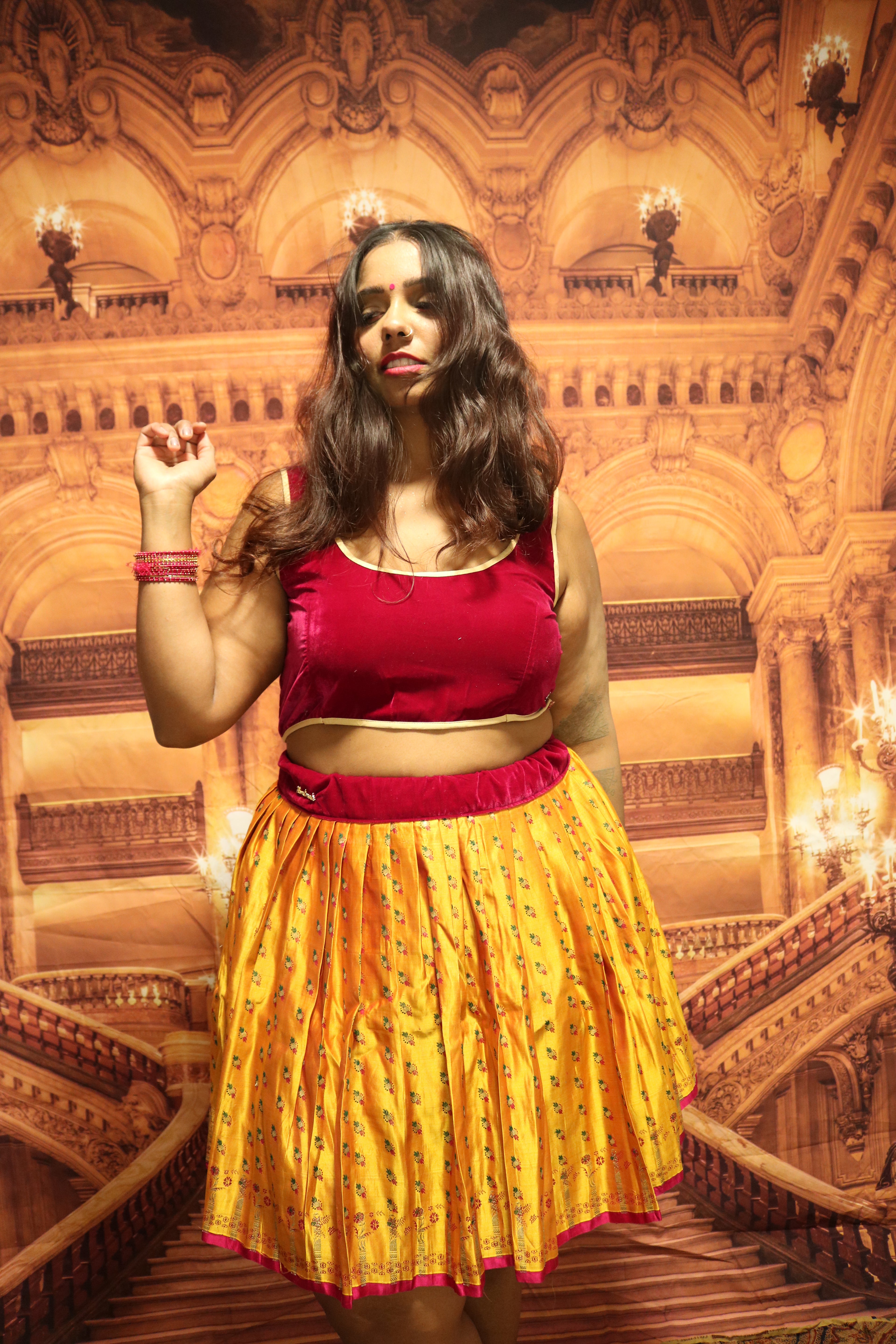 "Maharani's Sunset Majesty” Mini Co-ord Set