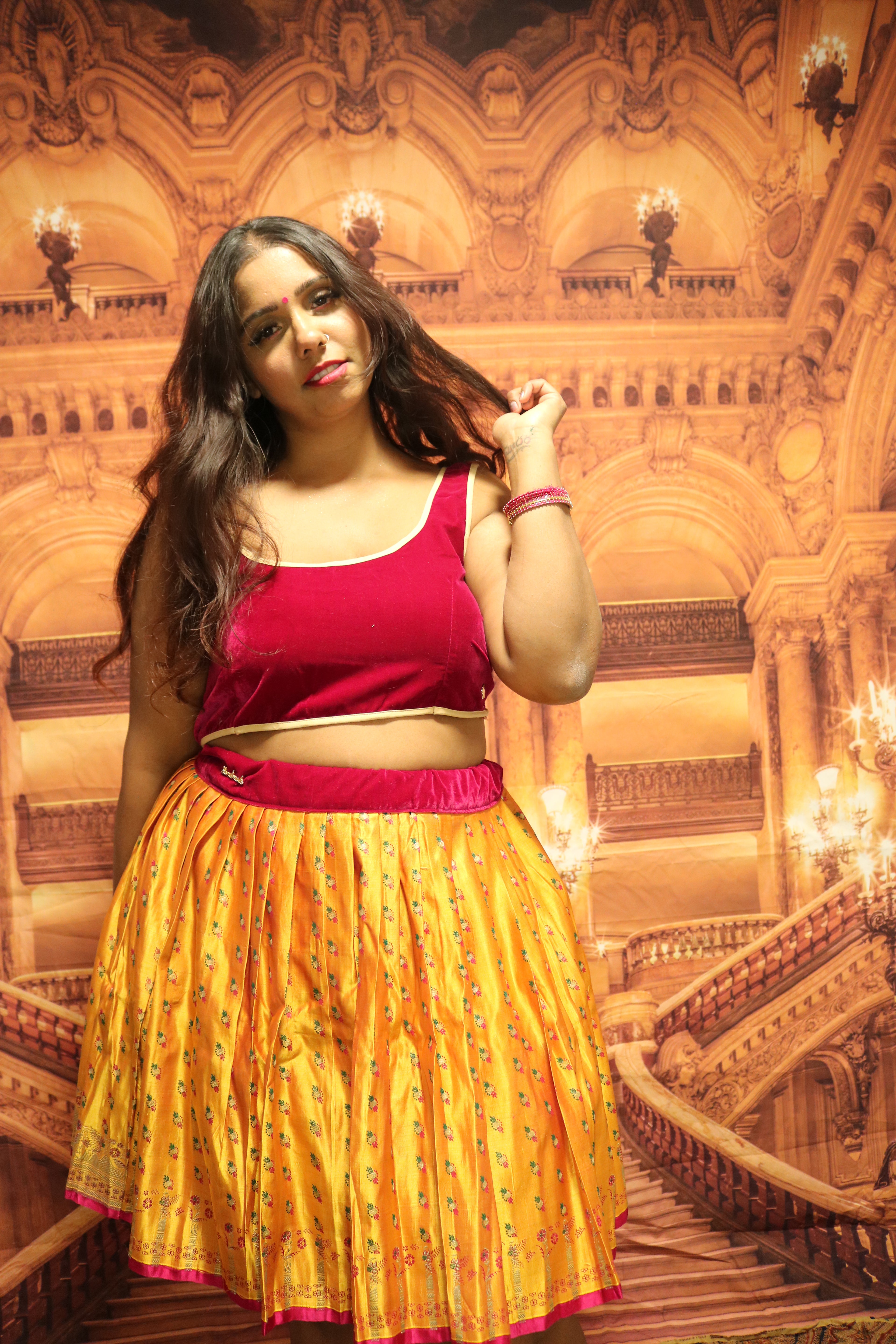 "Maharani's Sunset Majesty” Mini Co-ord Set