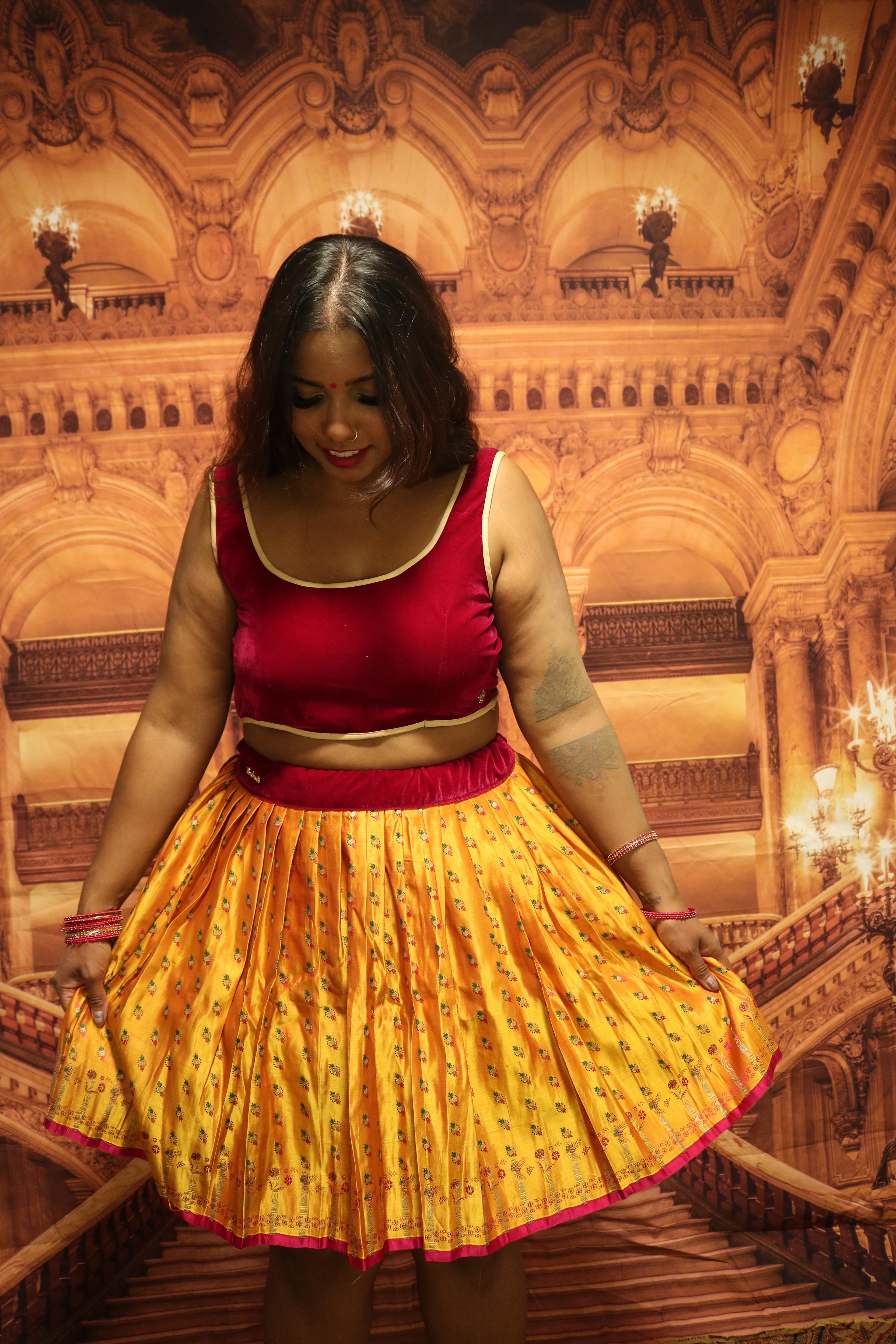 "Maharani's Sunset Majesty” Mini Co-ord Set