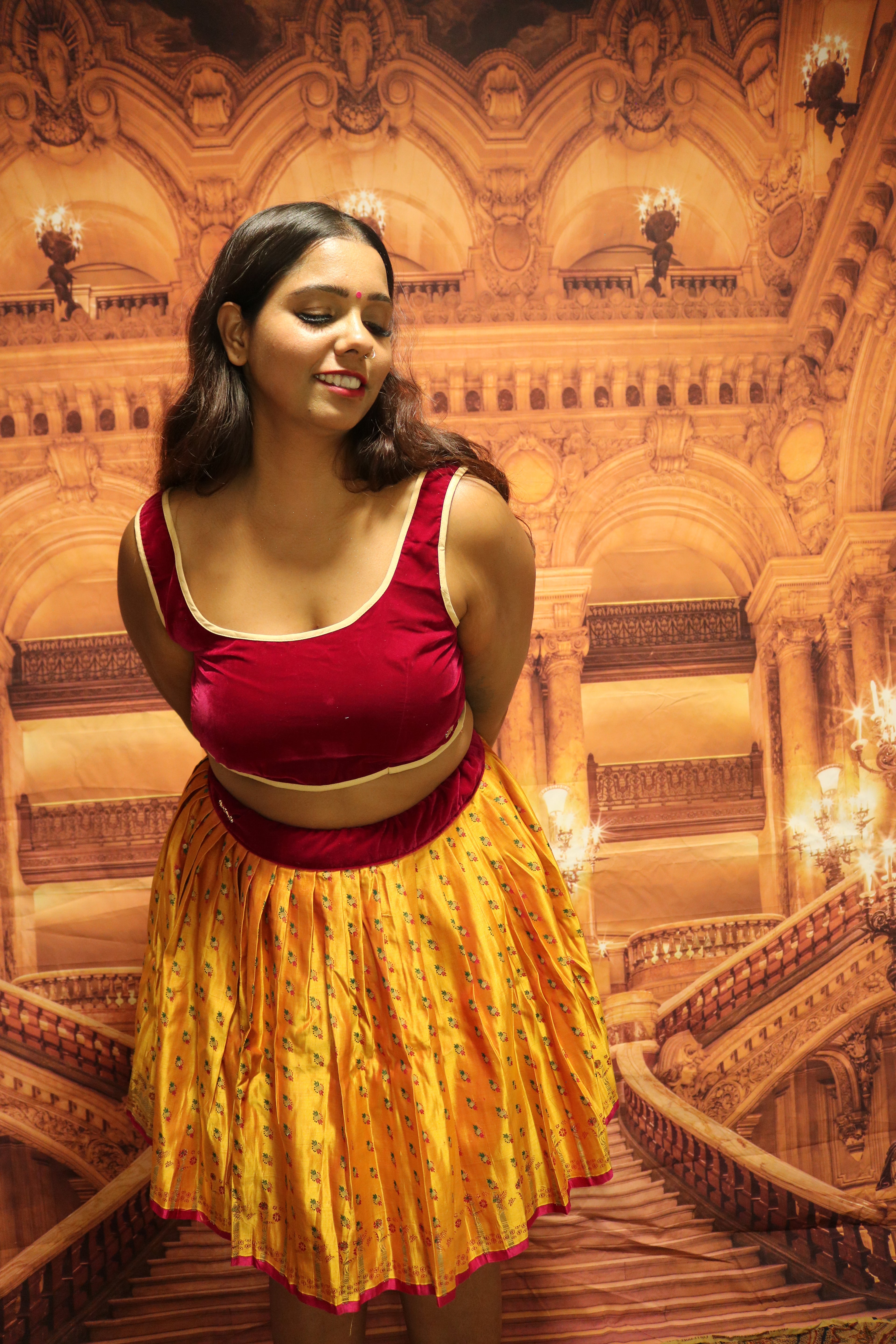 "Maharani's Sunset Majesty” Mini Co-ord Set