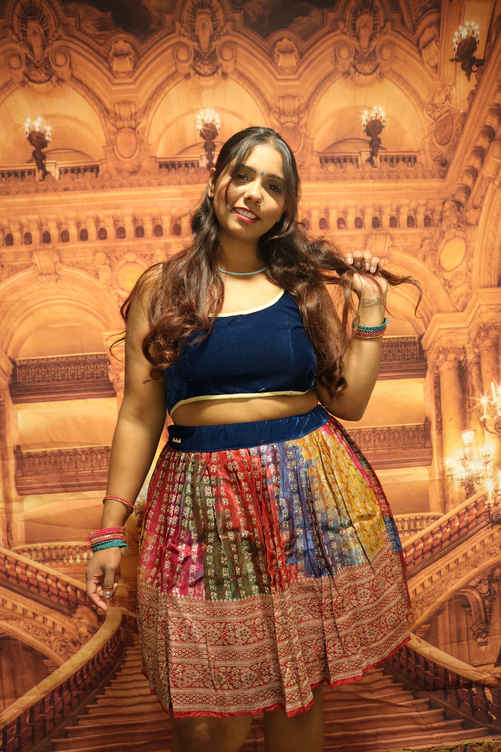 “Maharani’s Rainbow Radiance” Mini Co-ord Set