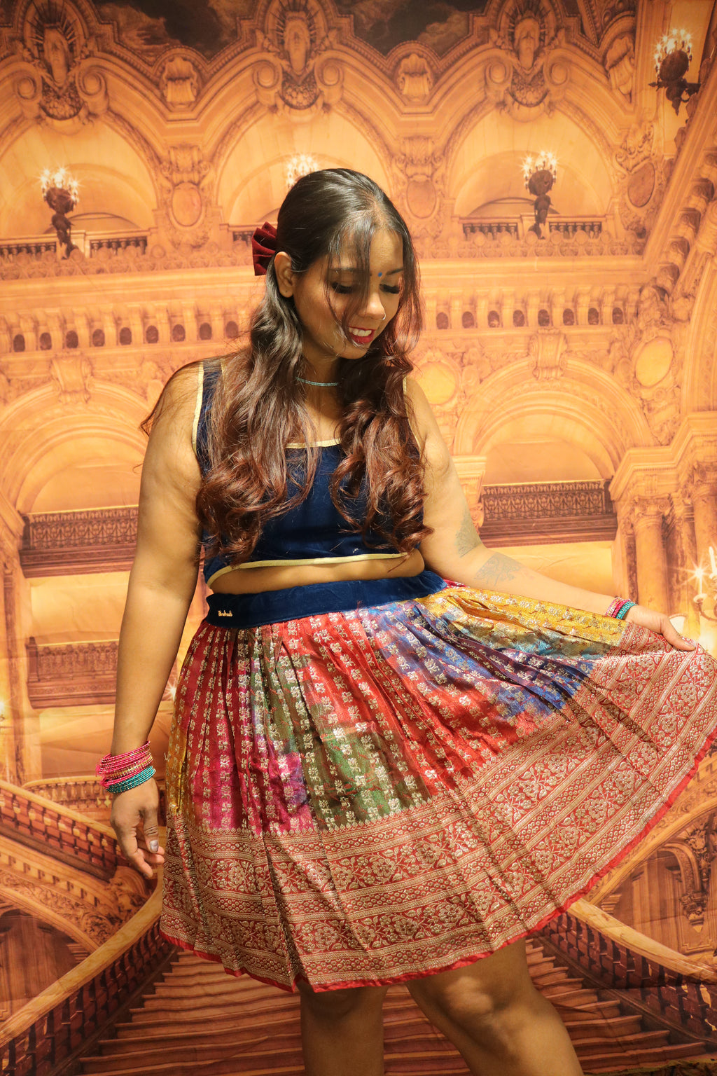 “Maharani’s Rainbow Radiance” Mini Co-ord Set