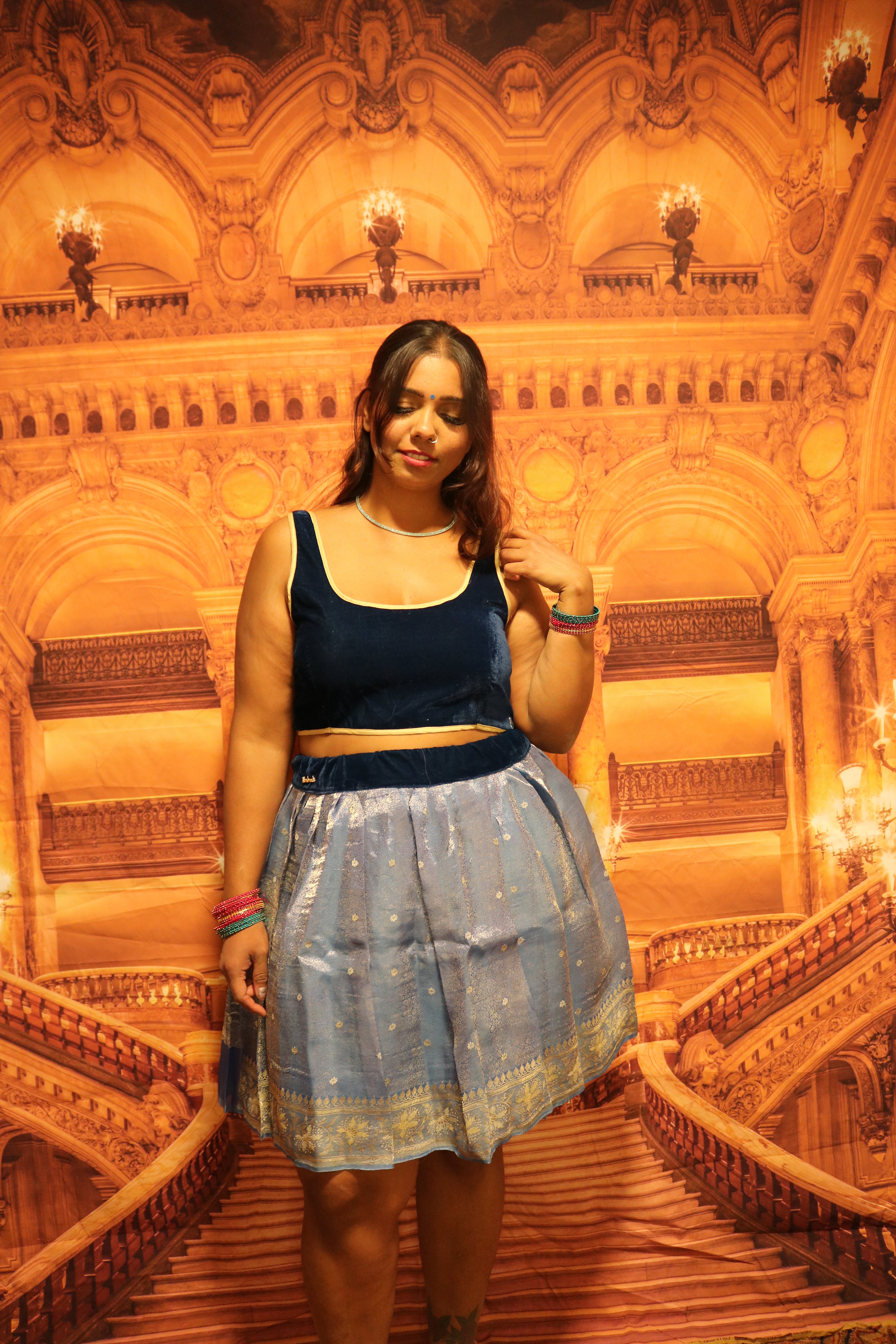 "Maharani's Sapphire Aura” Mini Co-ord Set