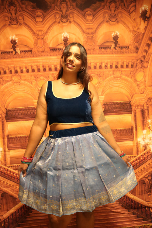 "Maharani's Sapphire Aura” Mini Co-ord Set