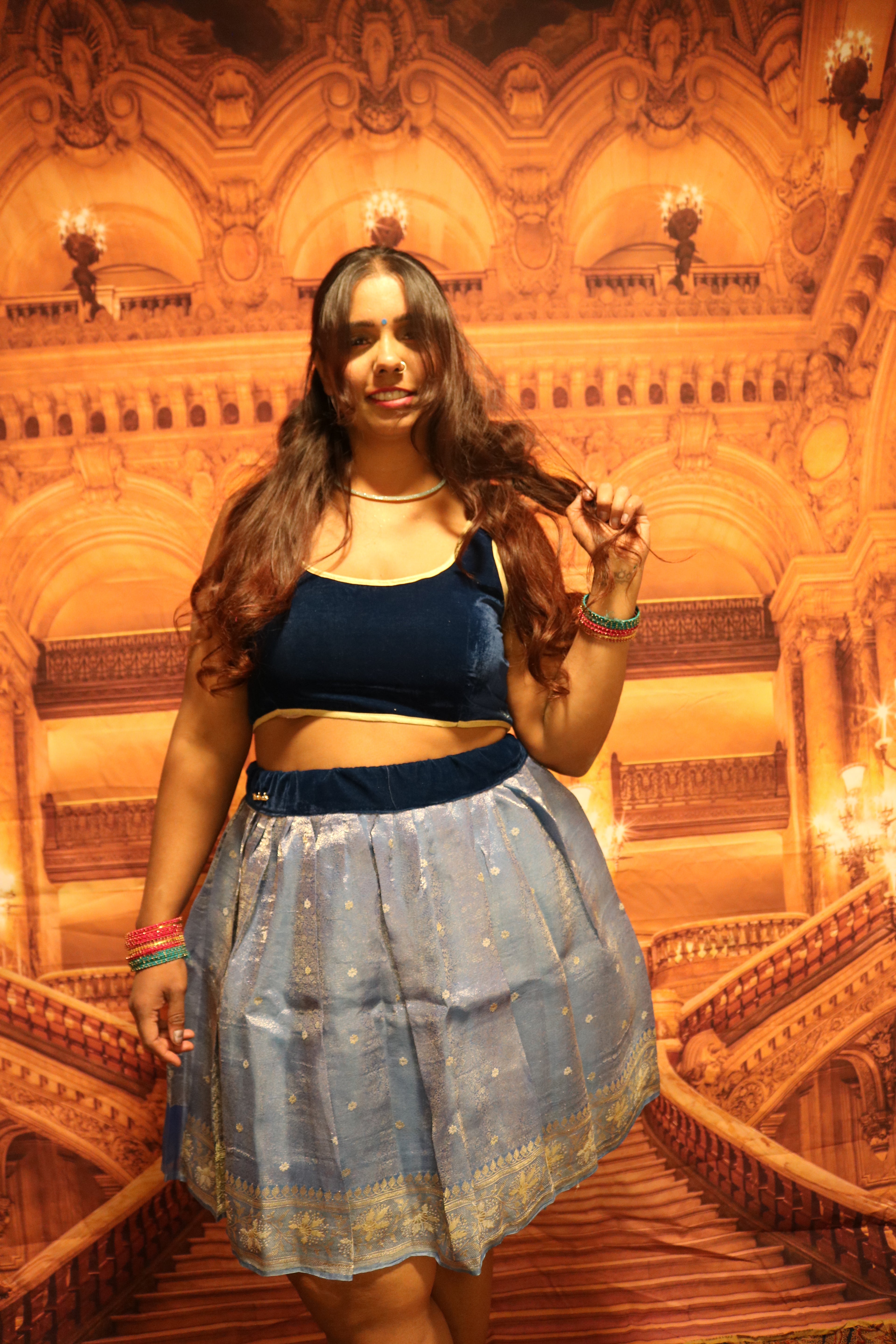 "Maharani's Sapphire Aura” Mini Co-ord Set