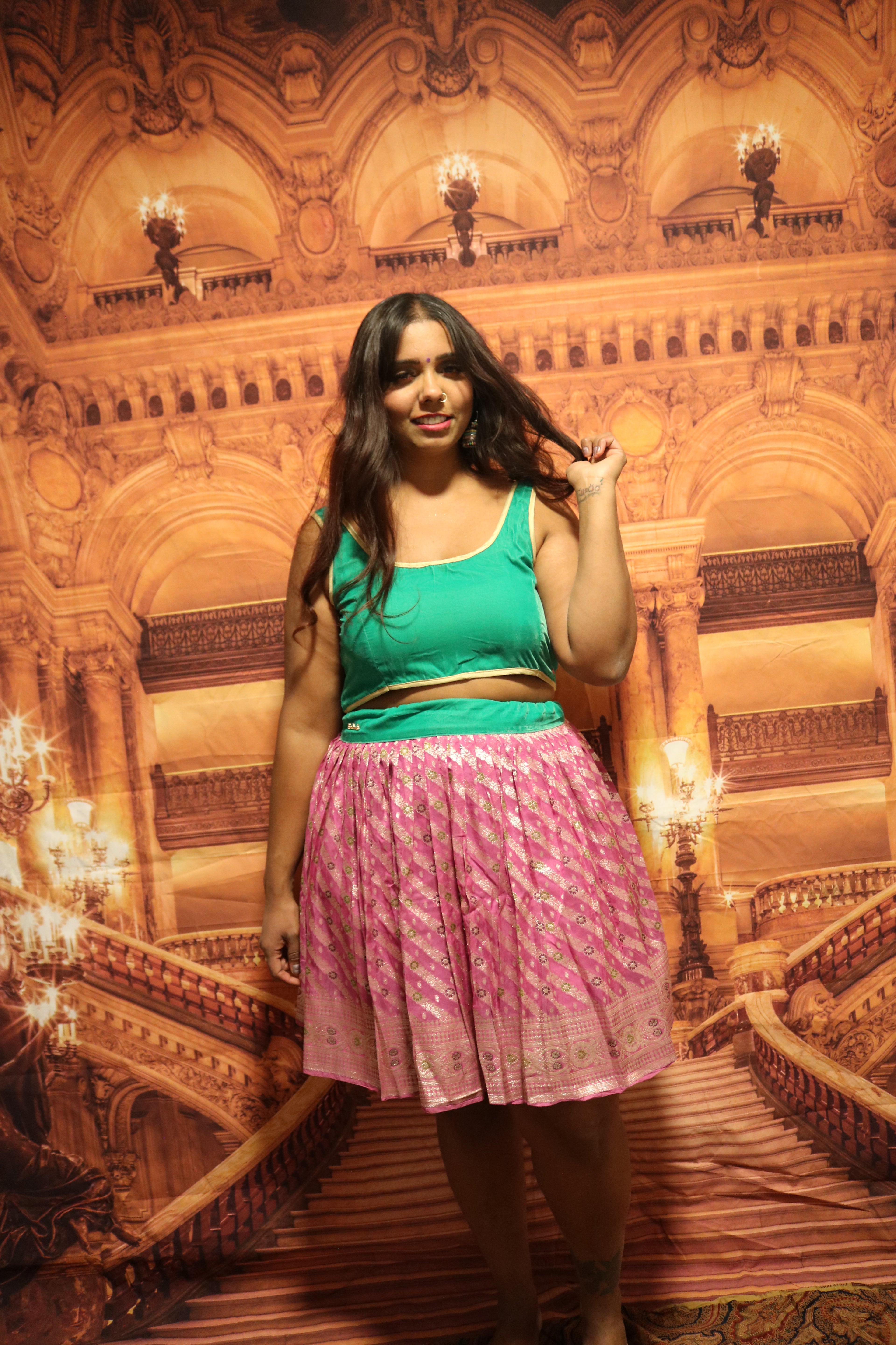 "Maharani's Plum Garden” Mini Co-ord Set