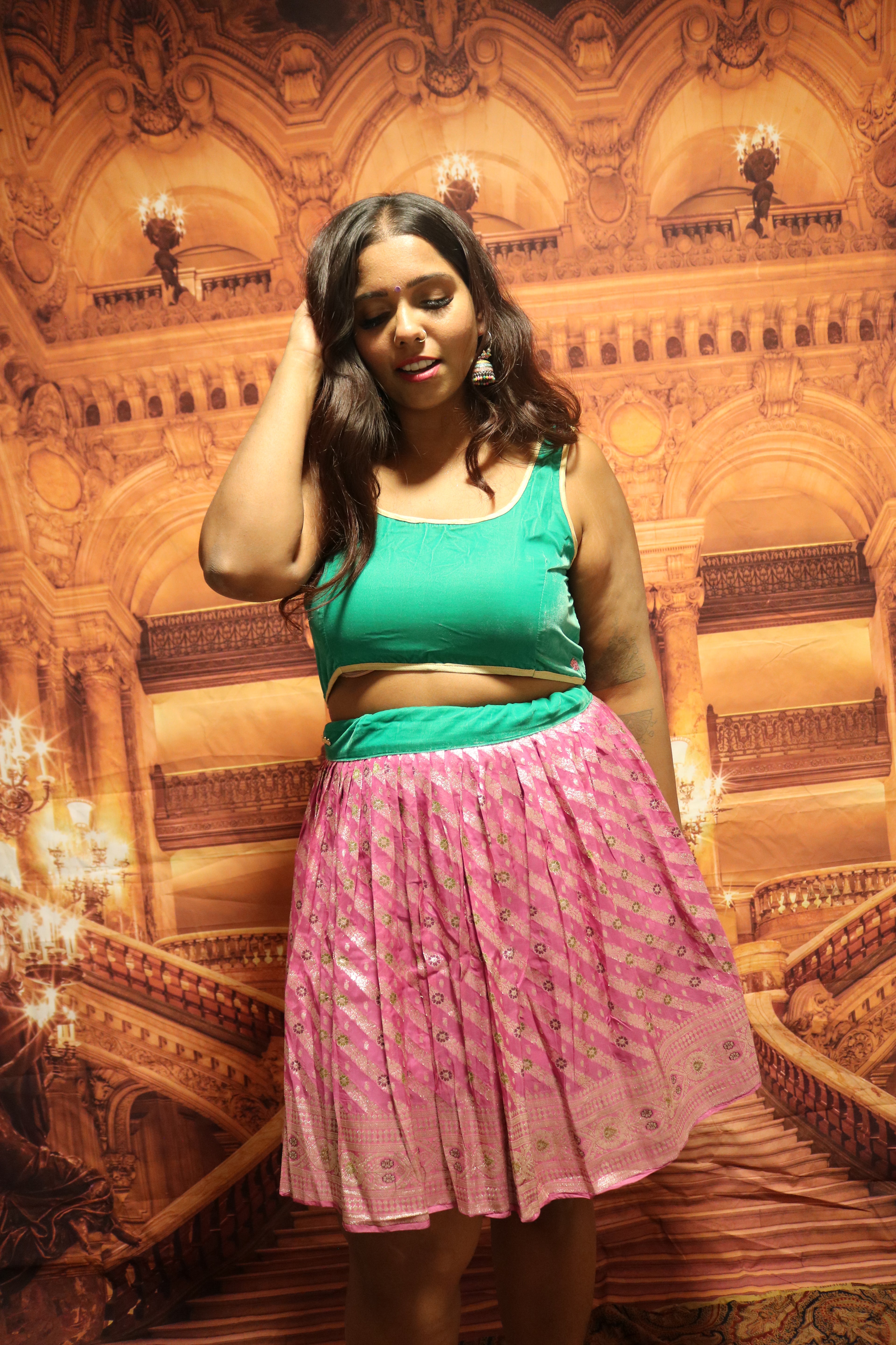 "Maharani's Plum Garden” Mini Co-ord Set