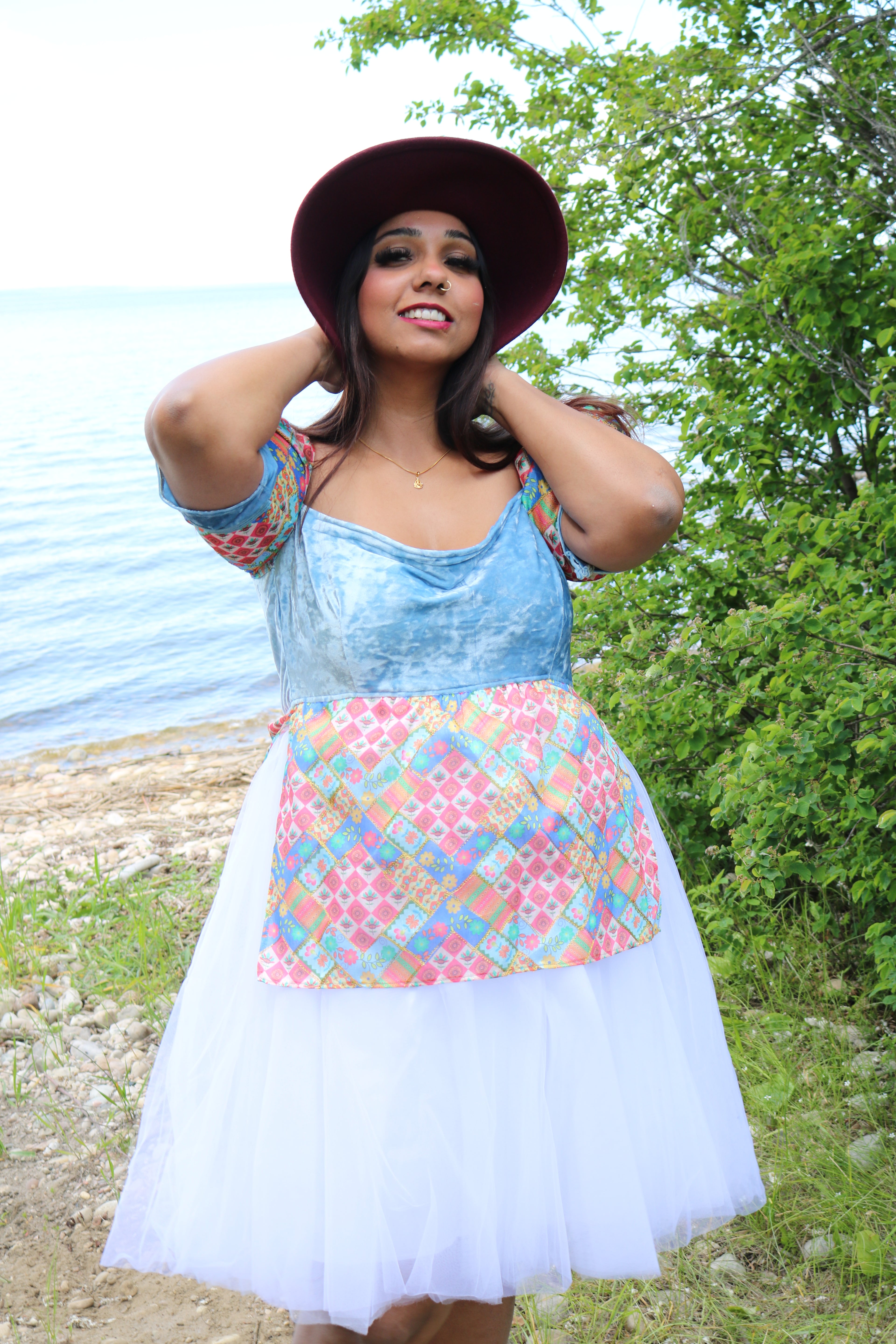 Pastel Goddess Blue Velvet Short Dress